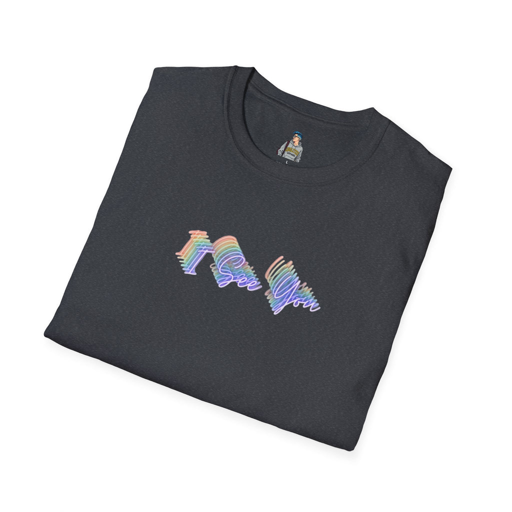 I See You Unisex Softstyle T-Shirt - Colorful Wave Design for LGBTQ+ Visibility