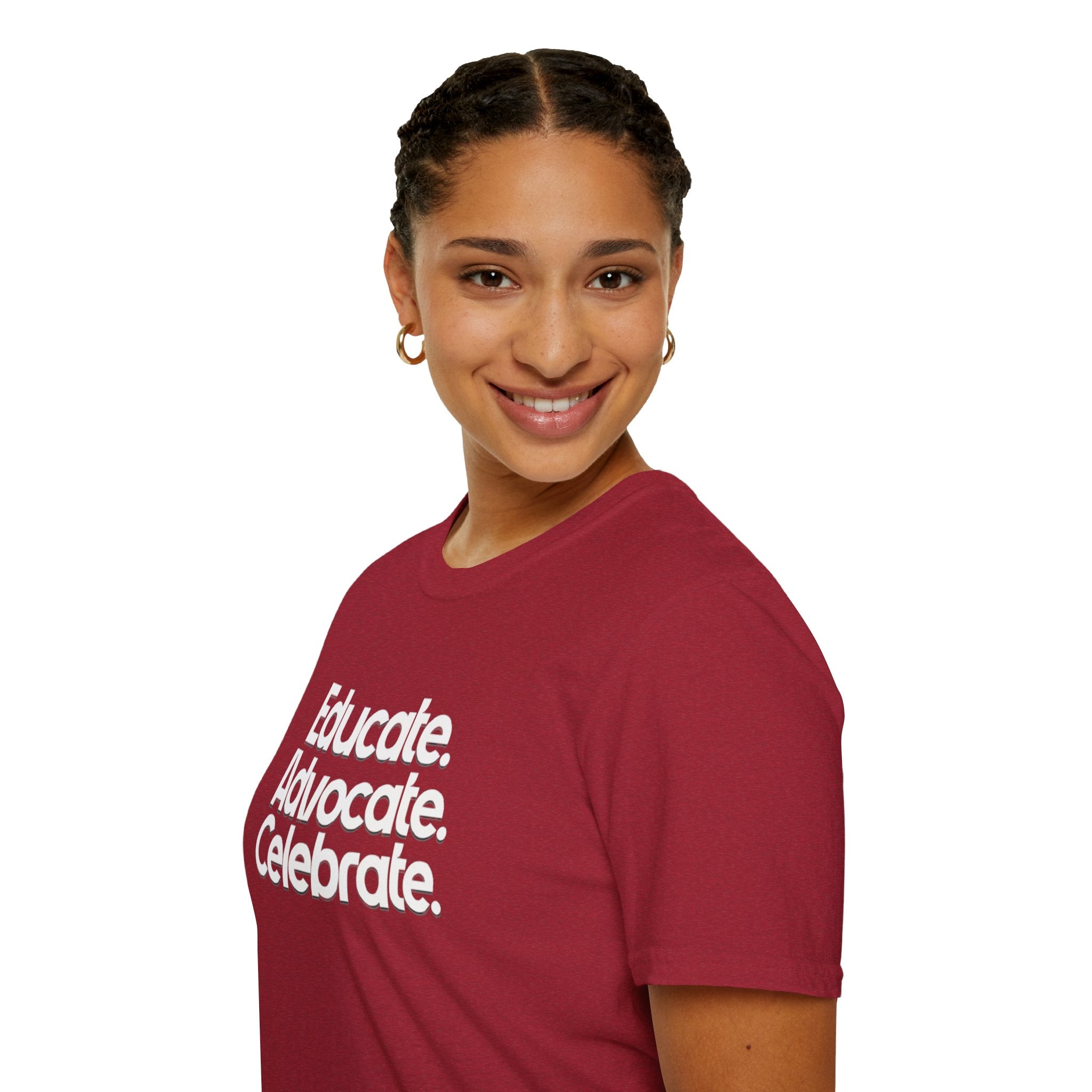 Educate. Advocate. Celebrate. Minimalist Pride T-Shirt
