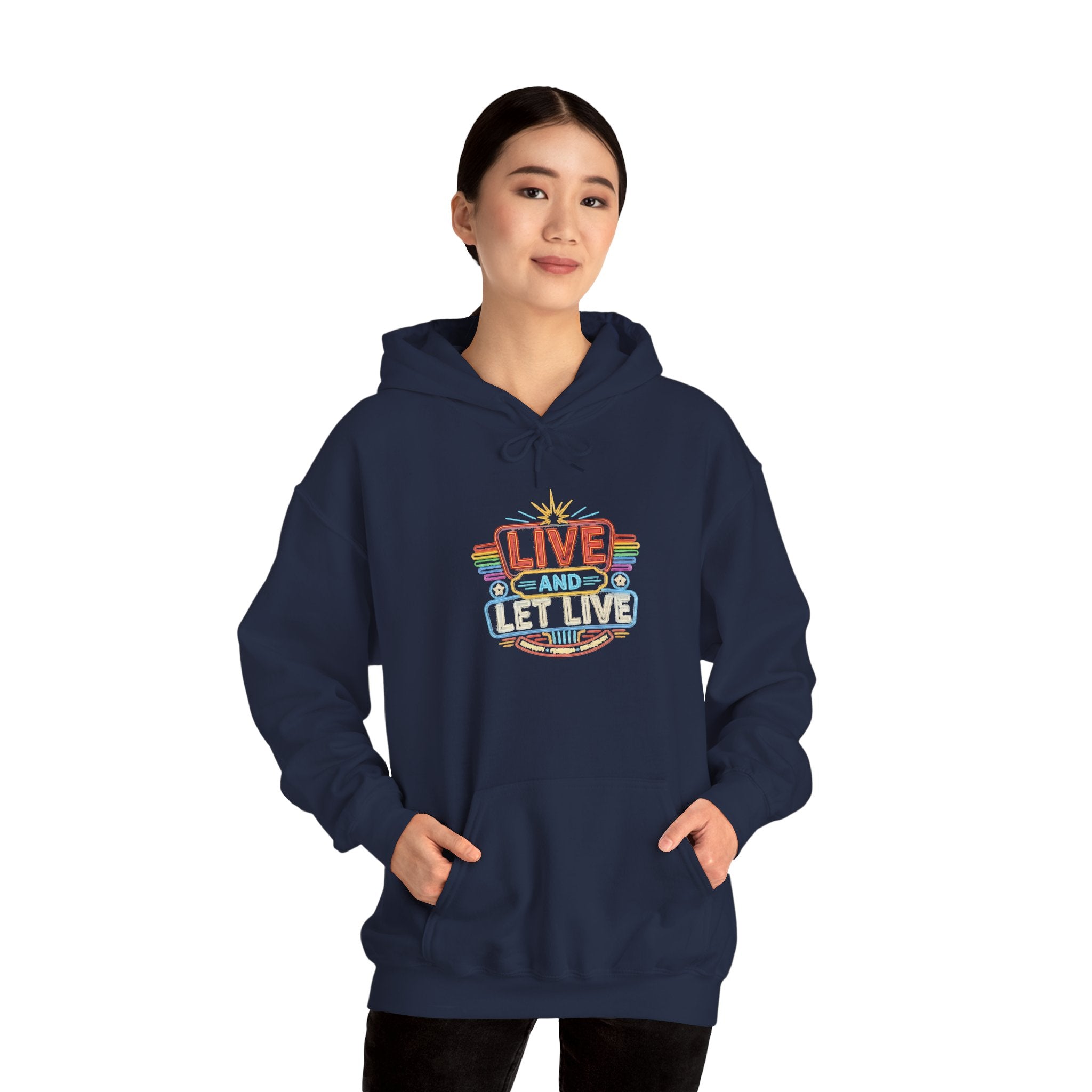 Live And Let Live Hoodie — Retro Peace Graphic Pullover