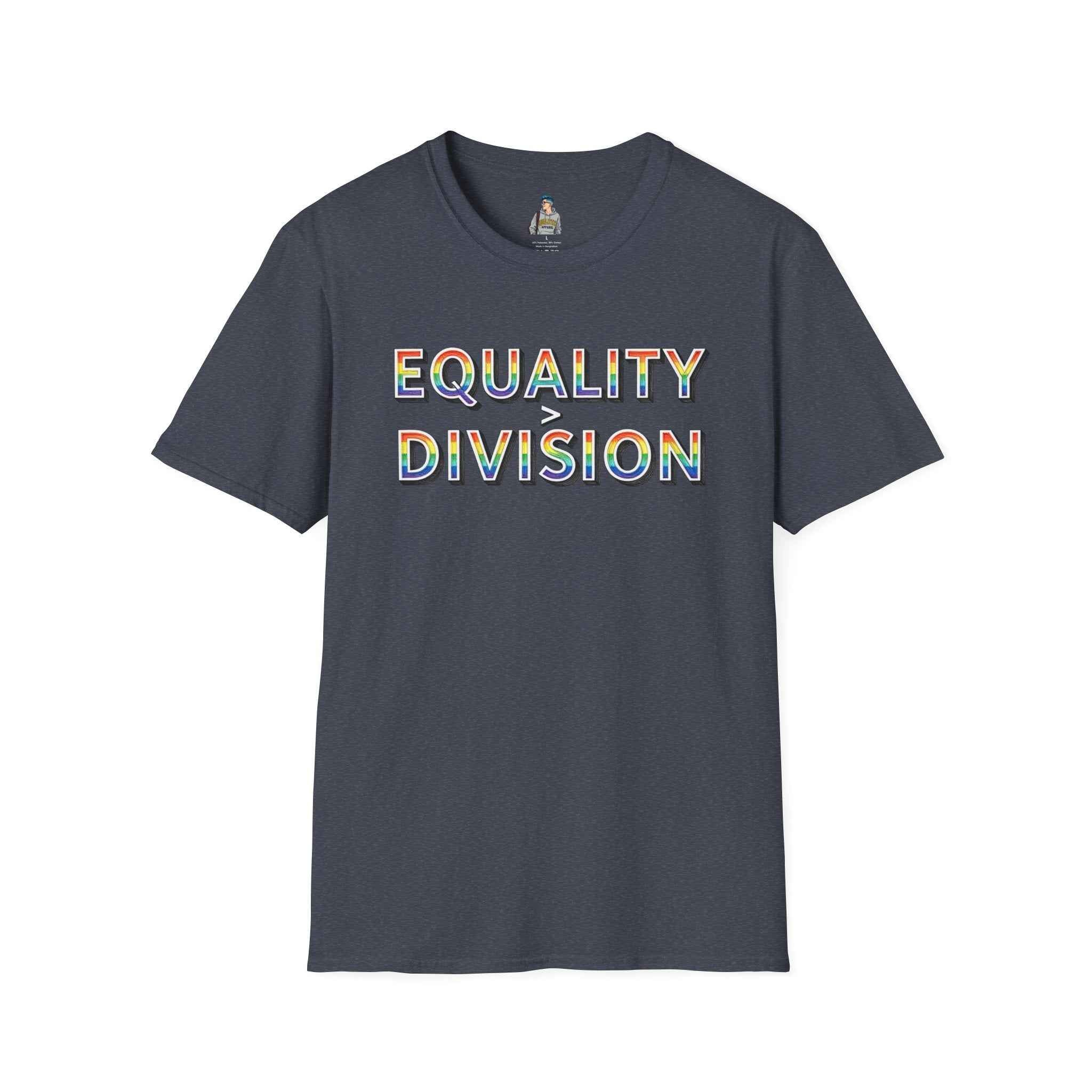 Equality is Greater Than Division T-Shirt — Rainbow Pride Graphic Tee