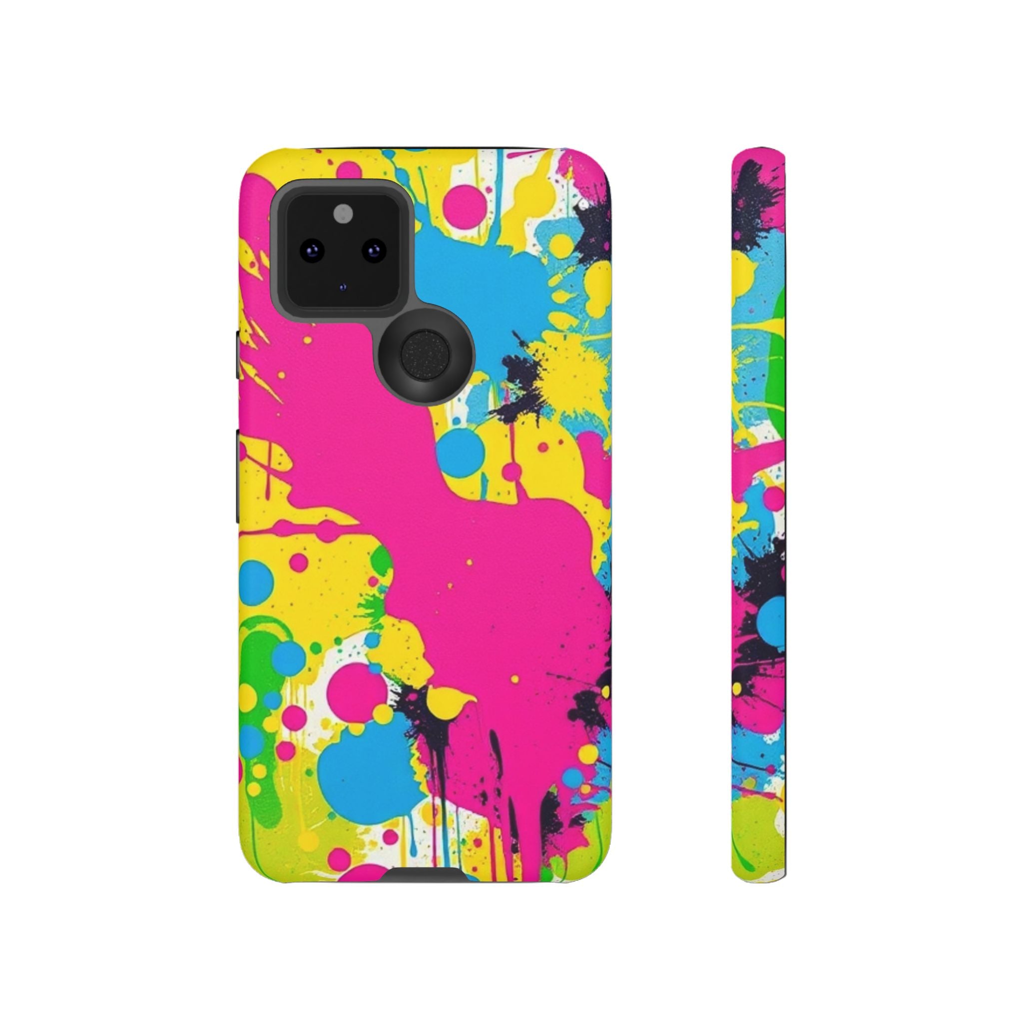 Android OR iPhone Compatible Cases - Crazy Retro Color Splash Design - Unique Tough Cases