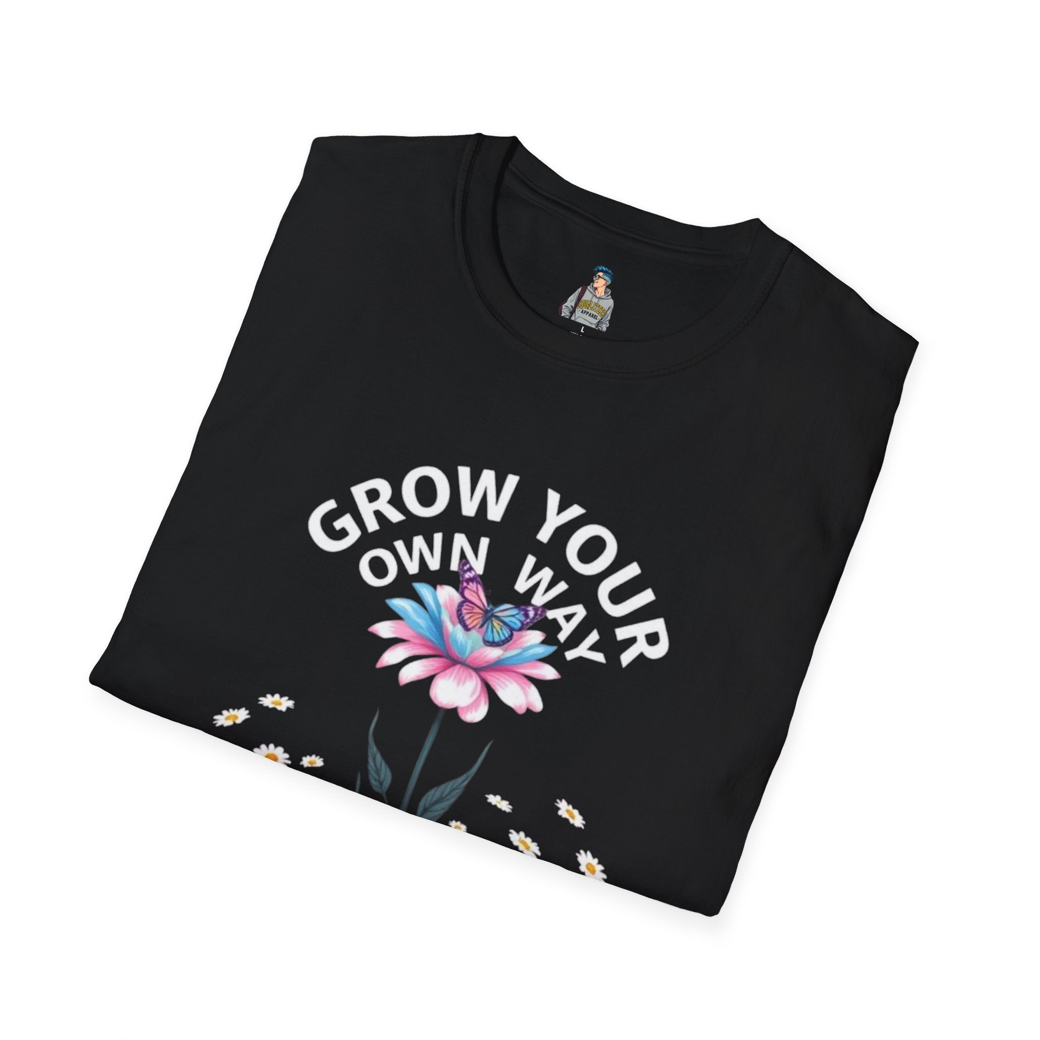 Grow Your Own Way Trans Pride Unisex T-Shirt - Floral Design for Garden Lovers
