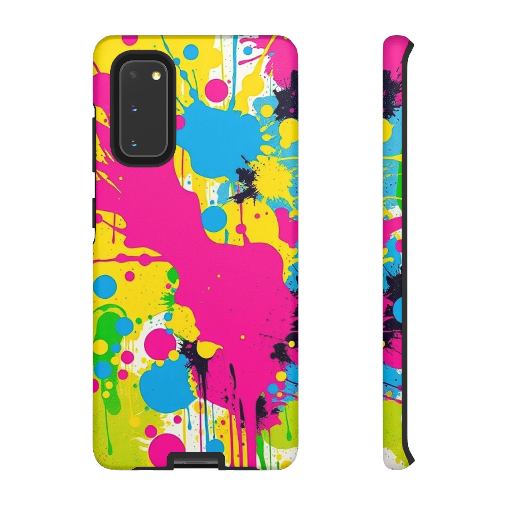 Android OR iPhone Compatible Cases - Crazy Retro Color Splash Design - Unique Tough Cases