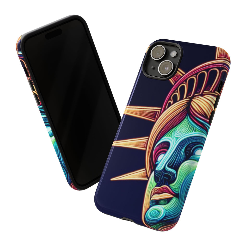 Statue of Liberty Neon Glowing Art Tough Case for Android & iPhone