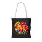 Rainbow Paint Splatter Footprints Tote Bag