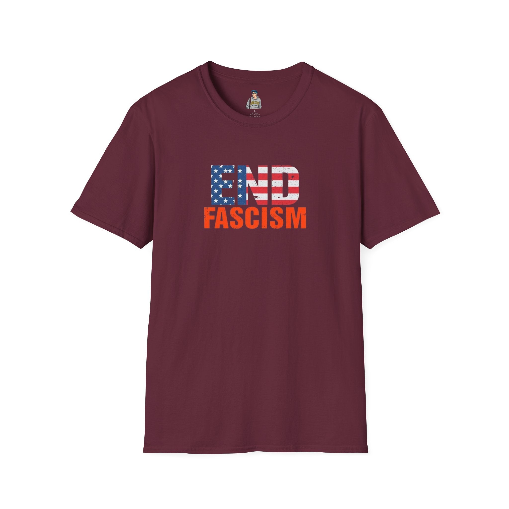 End Fascism Unisex Softstyle T-Shirt | Bold Patriotic Statement Tee