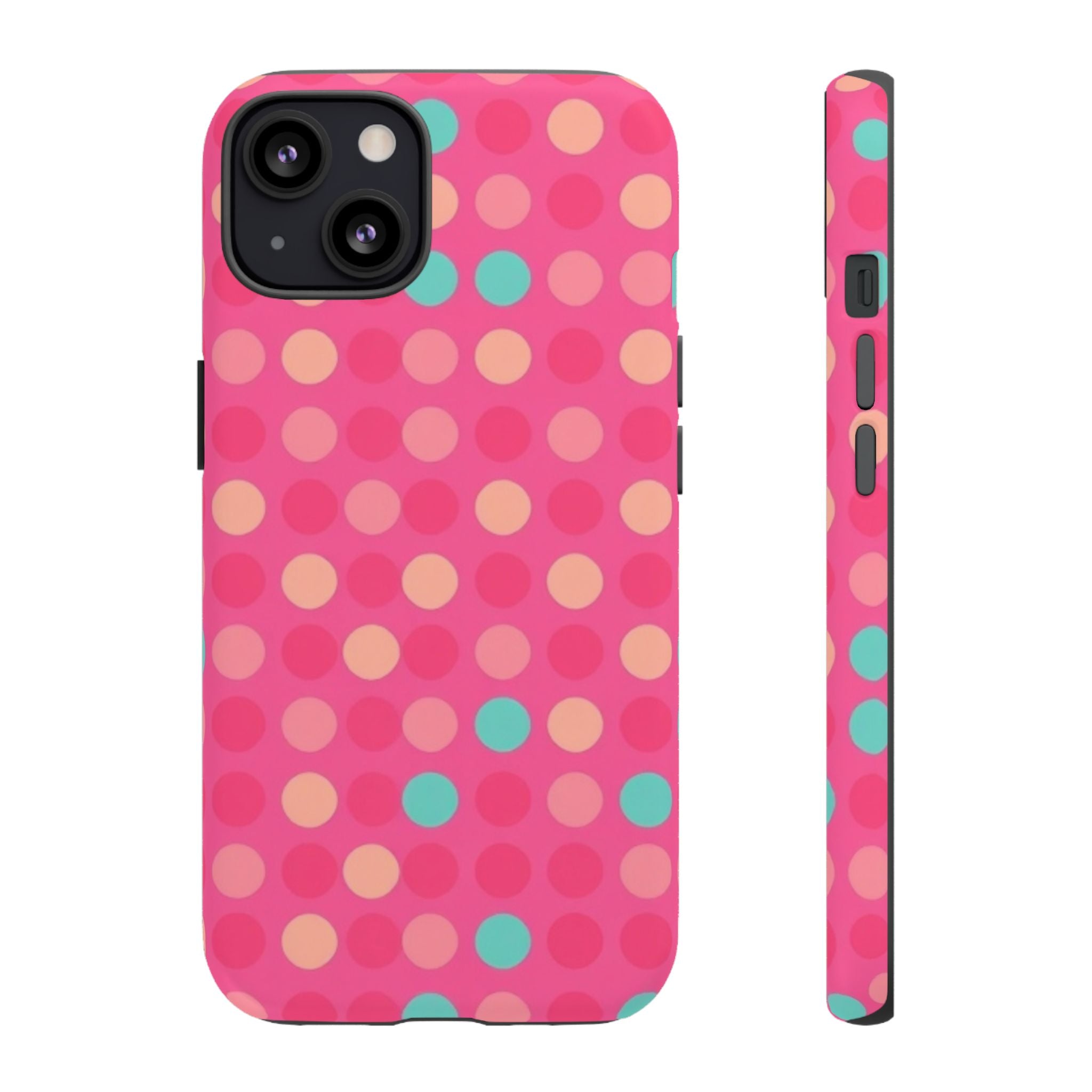 Android OR iPhone Protective Cases - Retro Polka Dots Pattern Tough Case