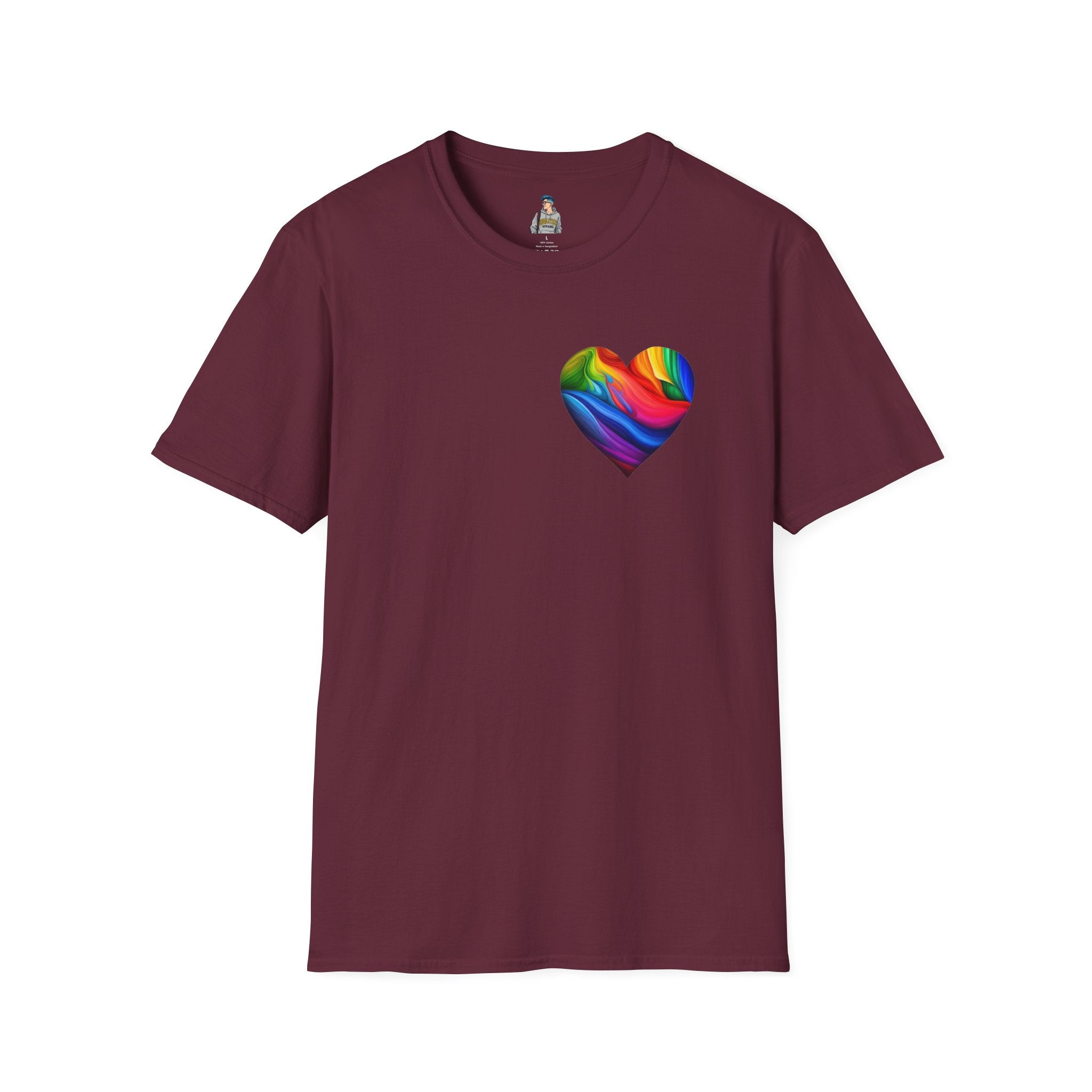 Unisex Softstyle T-Shirt - Pride Heart Design with 'Existence is Resistance'