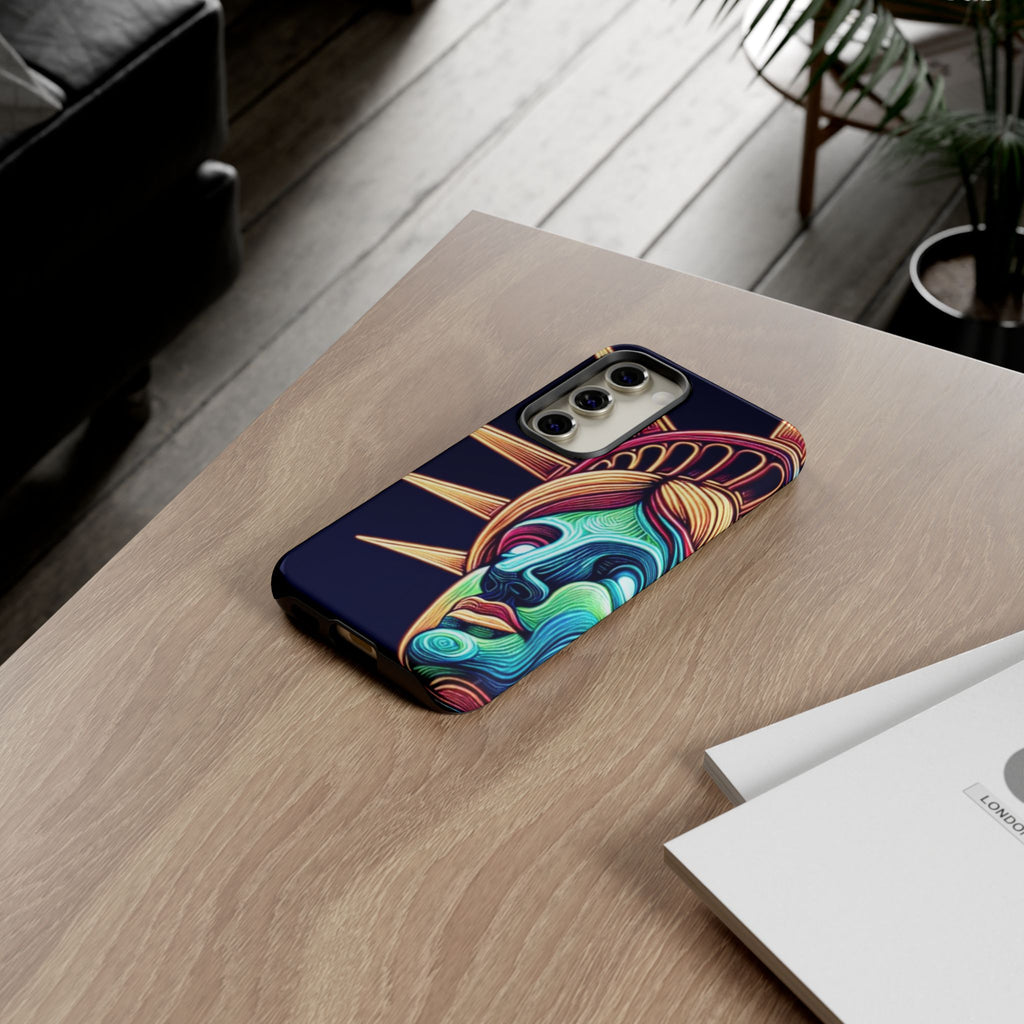 Statue of Liberty Neon Glowing Art Tough Case for Android & iPhone