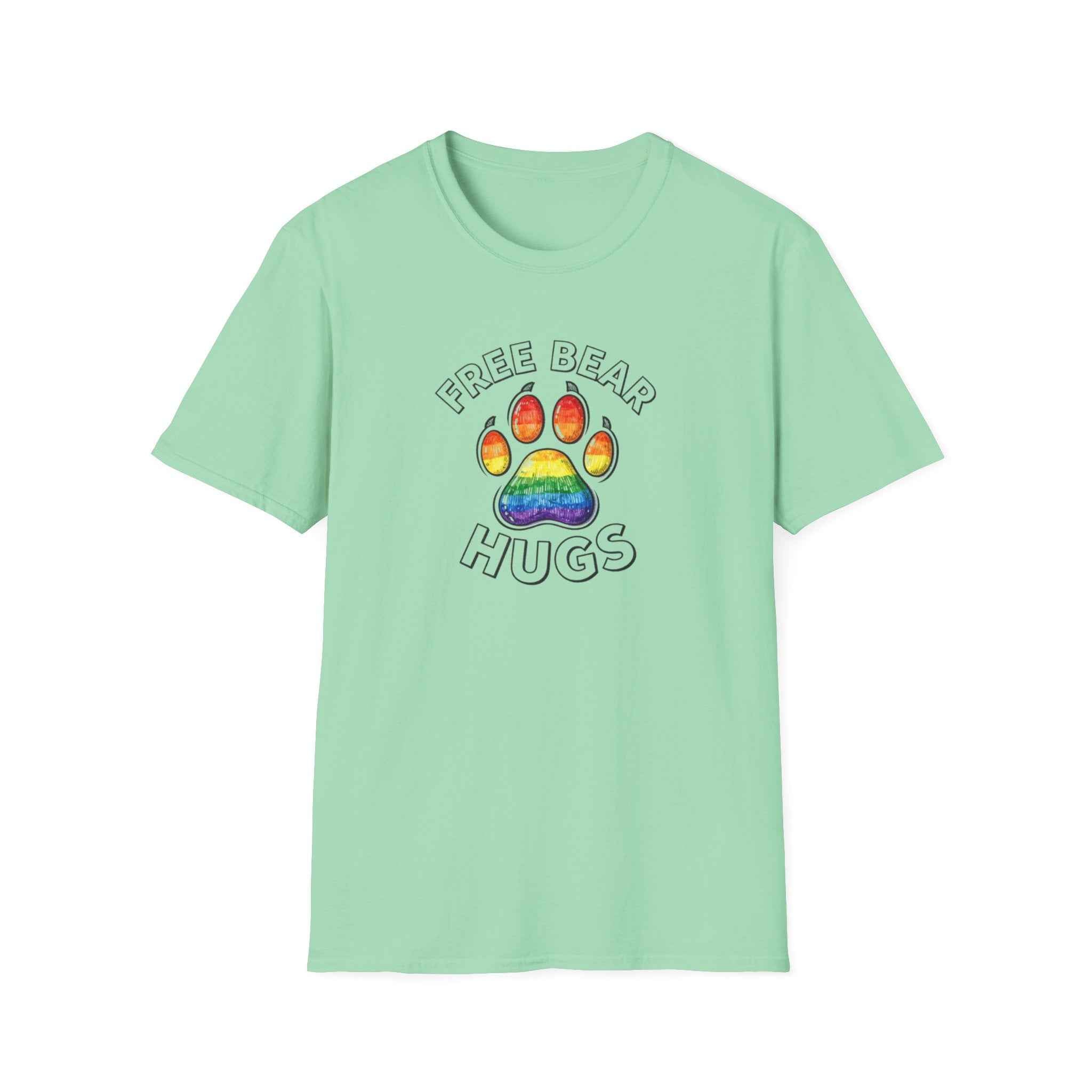 Free Bear Hugs Rainbow Paw T-Shirt
