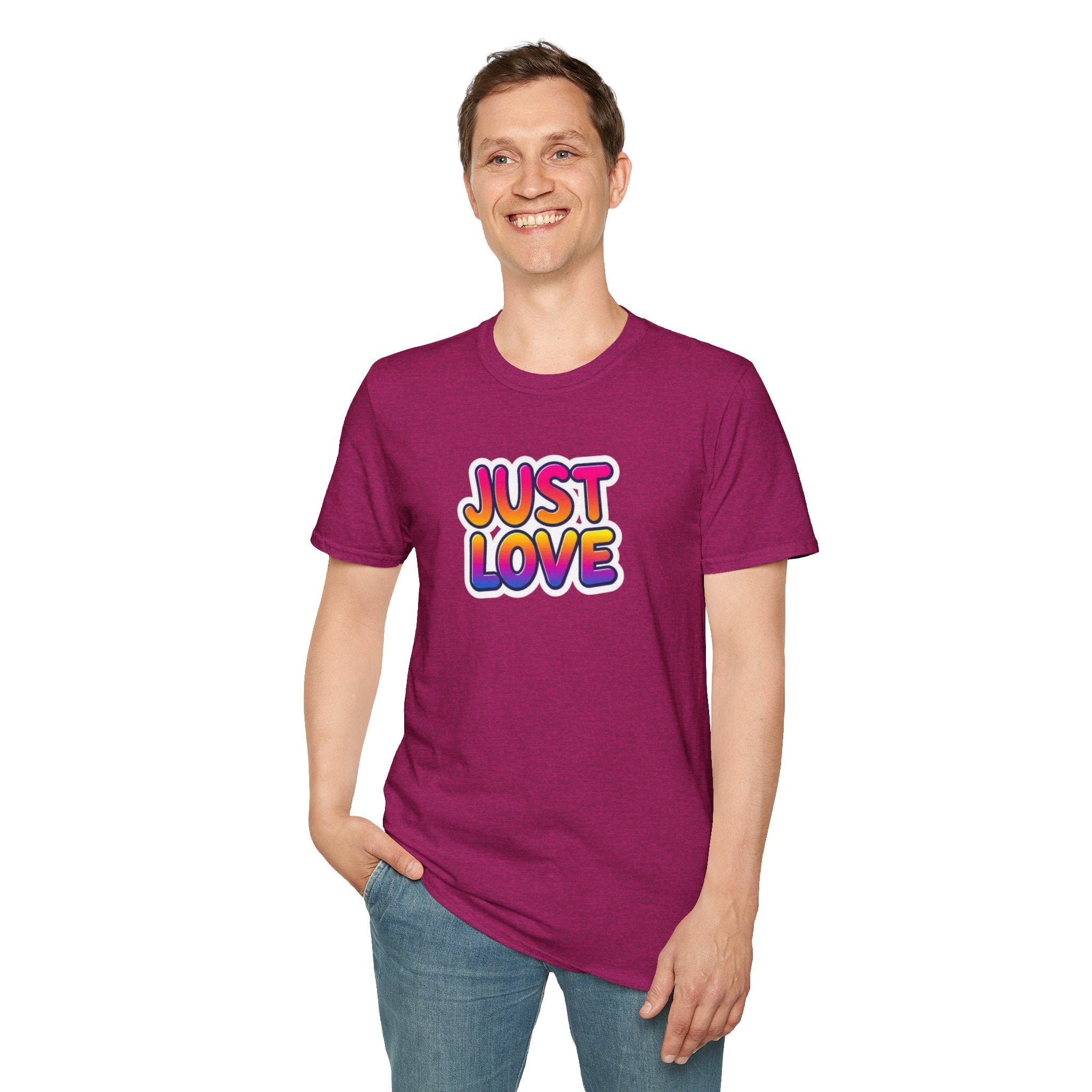 Just Love Unisex Softstyle T-Shirt | Perfect for Pride, Anniversaries, and Everyday Wear