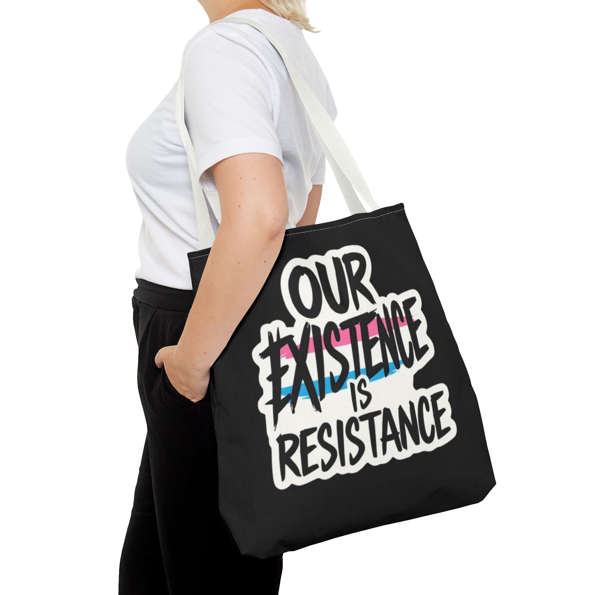 Our Existence Is Resistance Trans Protest Tote Bag