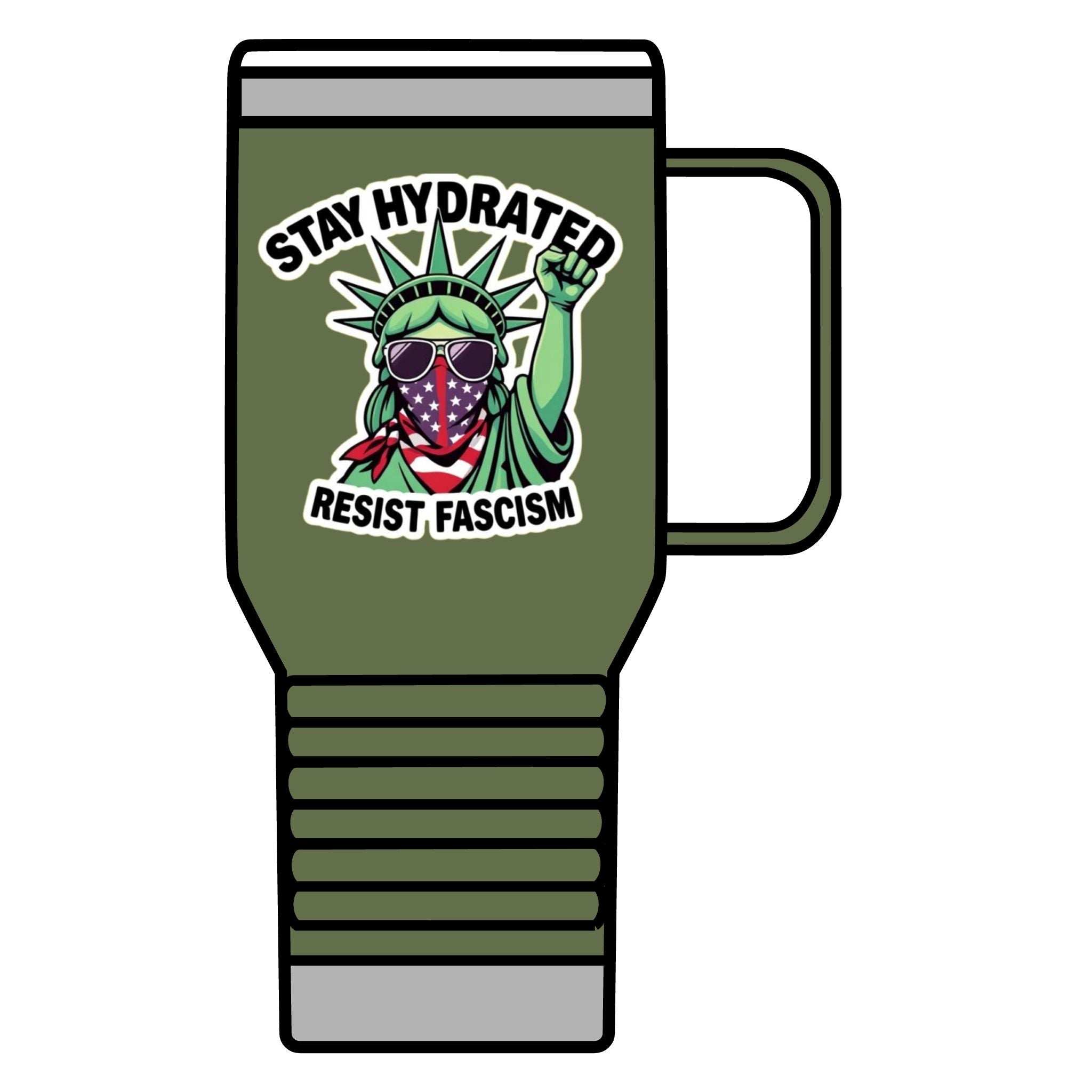 Resistance Against Fascism Travel Mug, 20oz - Political Awareness Water Bottle, Activist Gift, Protester Mug, Anti-Fascist Cup, Liberal