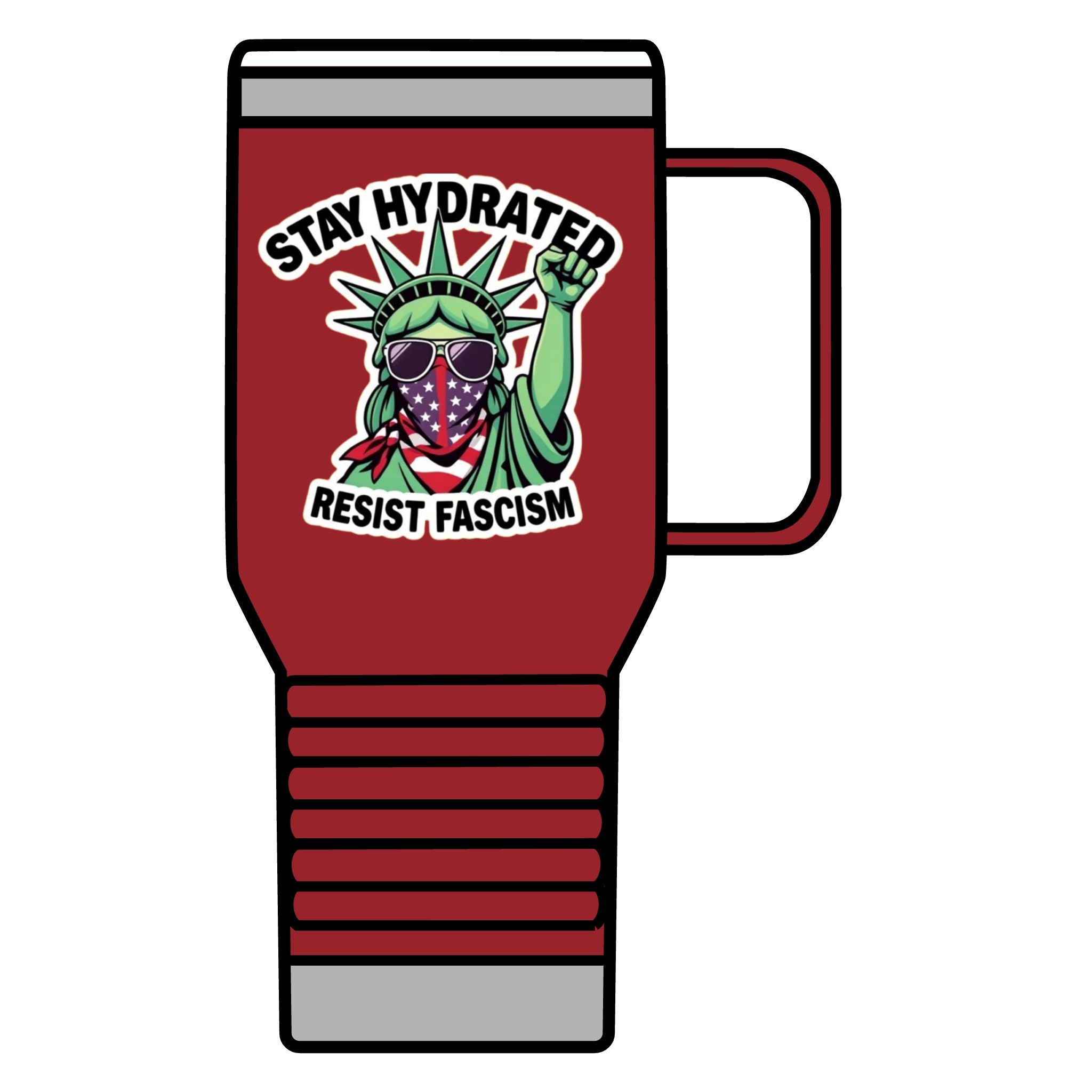 Resistance Against Fascism Travel Mug, 20oz - Political Awareness Water Bottle, Activist Gift, Protester Mug, Anti-Fascist Cup, Liberal