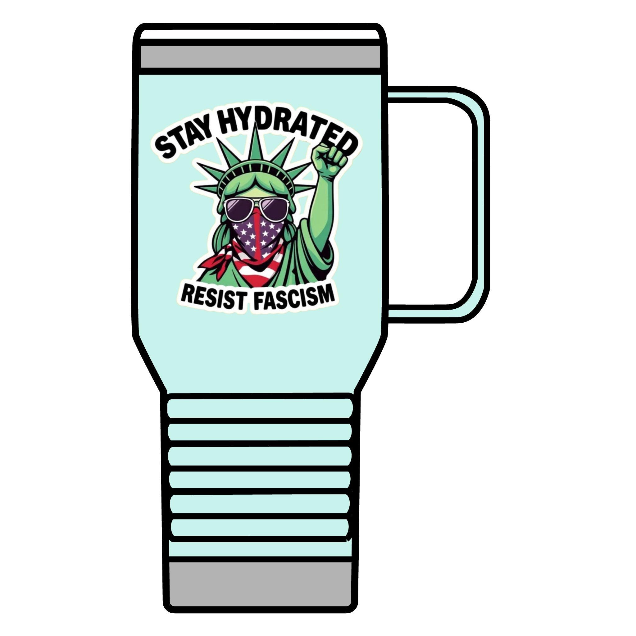 Resistance Against Fascism Travel Mug, 20oz - Political Awareness Water Bottle, Activist Gift, Protester Mug, Anti-Fascist Cup, Liberal