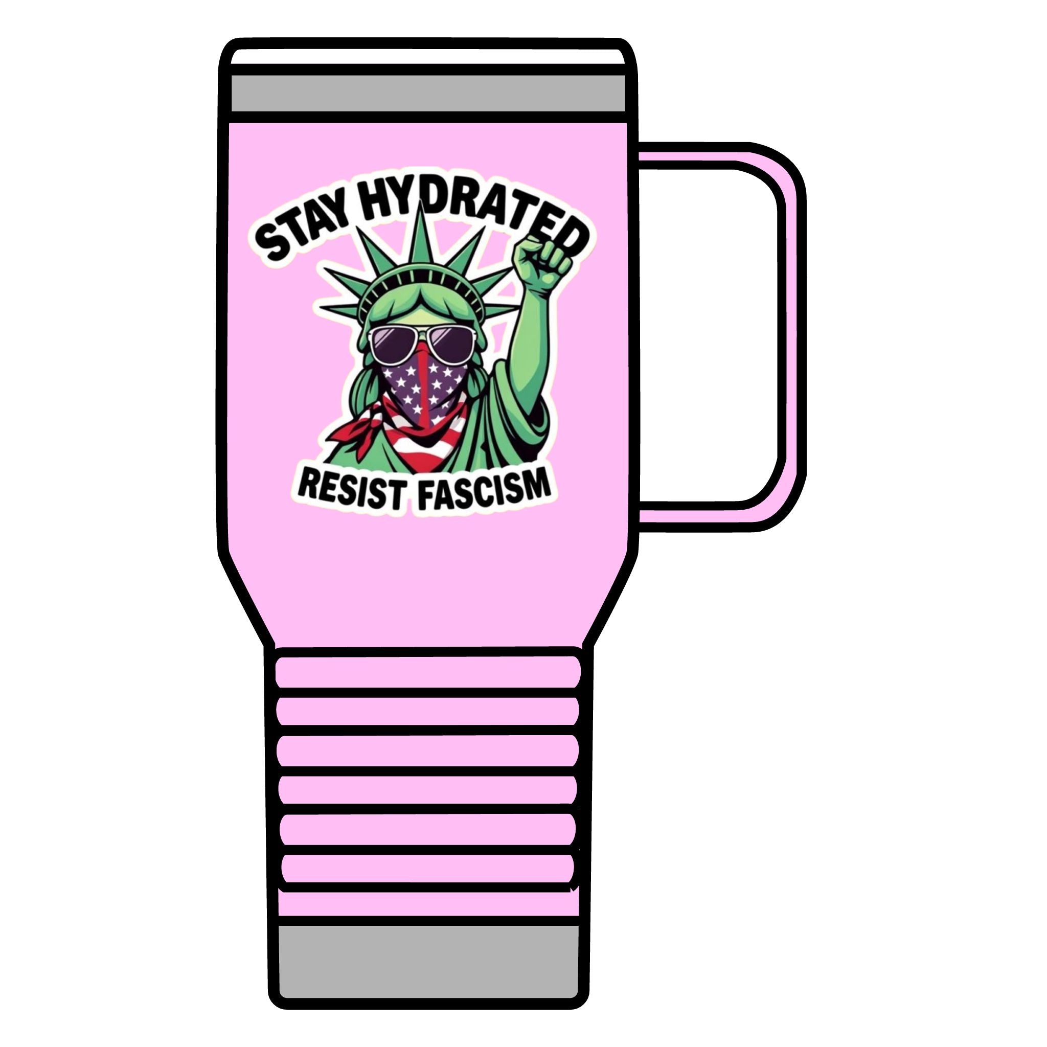 Resistance Against Fascism Travel Mug, 20oz - Political Awareness Water Bottle, Activist Gift, Protester Mug, Anti-Fascist Cup, Liberal