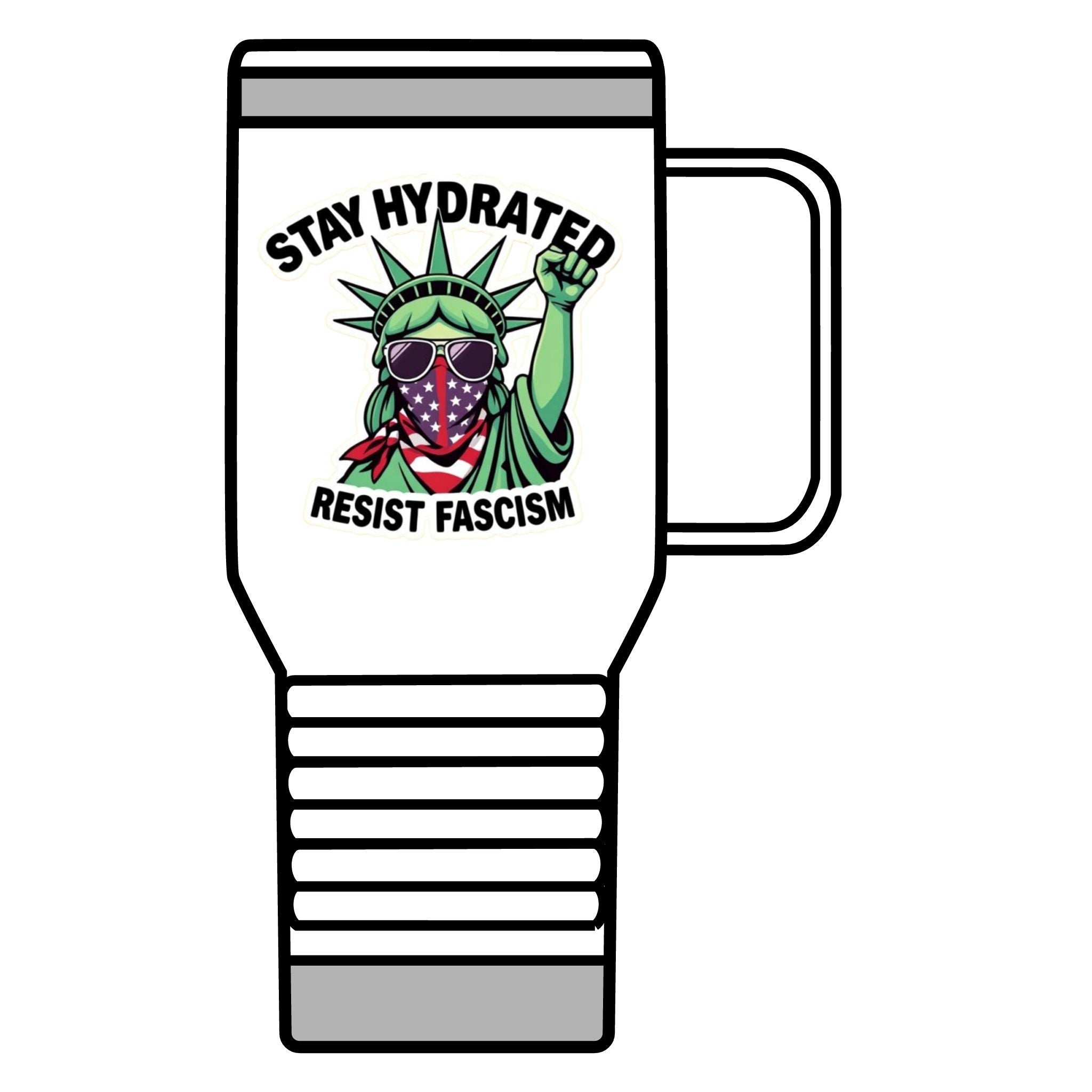 Resistance Against Fascism Travel Mug, 20oz - Political Awareness Water Bottle, Activist Gift, Protester Mug, Anti-Fascist Cup, Liberal