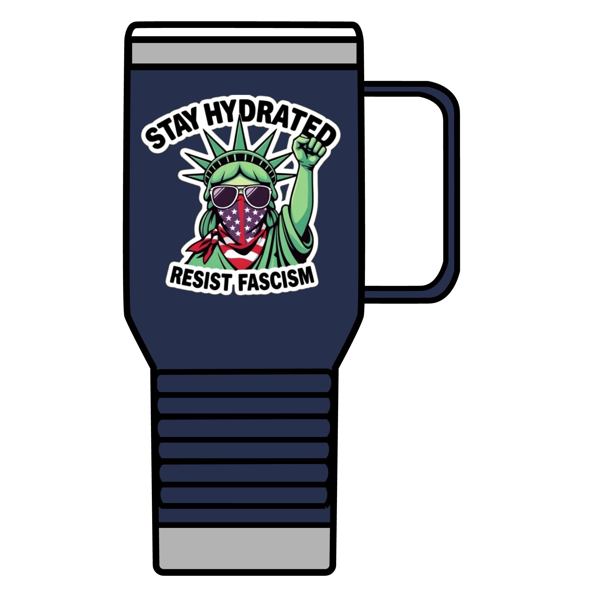 Resistance Against Fascism Travel Mug, 20oz - Political Awareness Water Bottle, Activist Gift, Protester Mug, Anti-Fascist Cup, Liberal