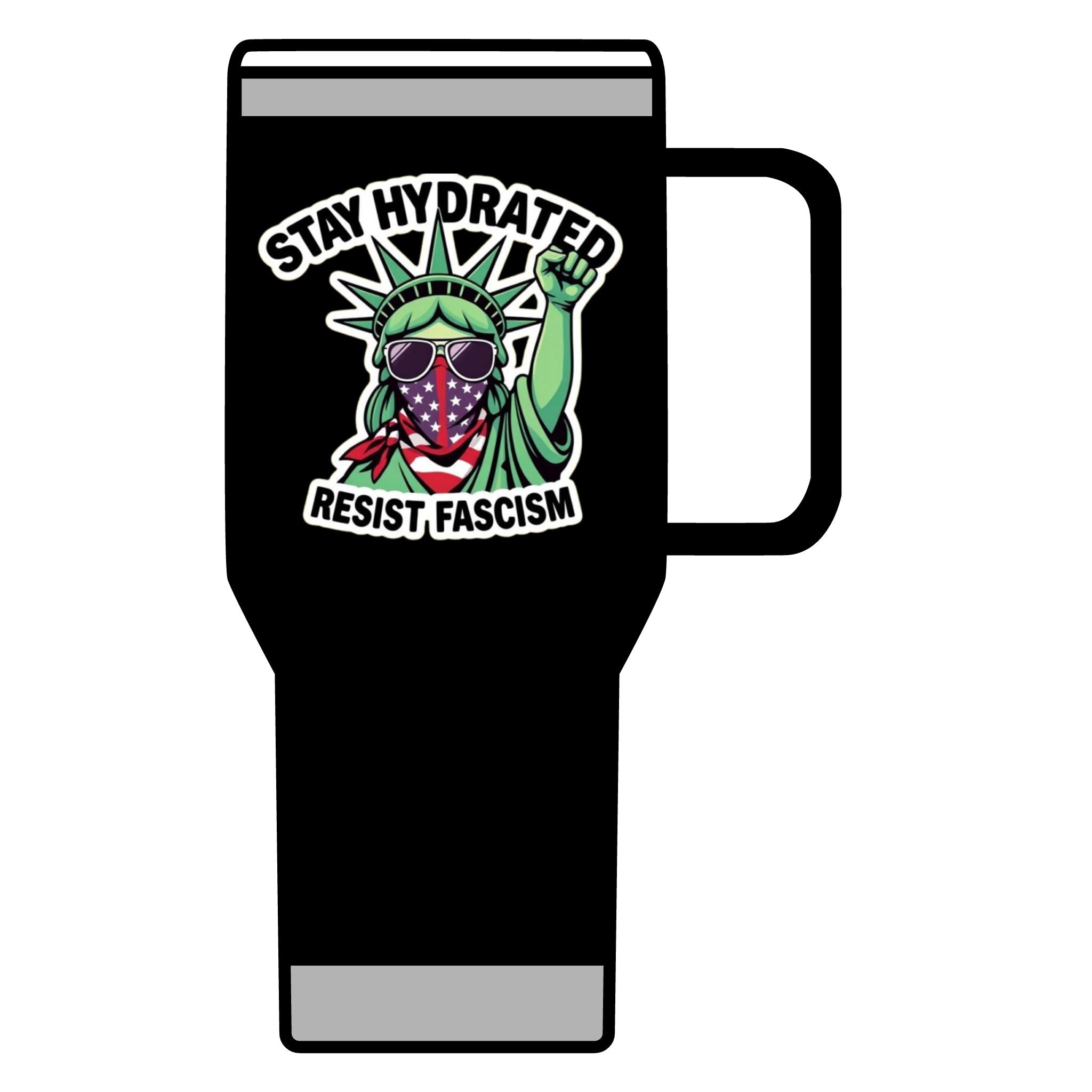 Resistance Against Fascism Travel Mug, 20oz - Political Awareness Water Bottle, Activist Gift, Protester Mug, Anti-Fascist Cup, Liberal