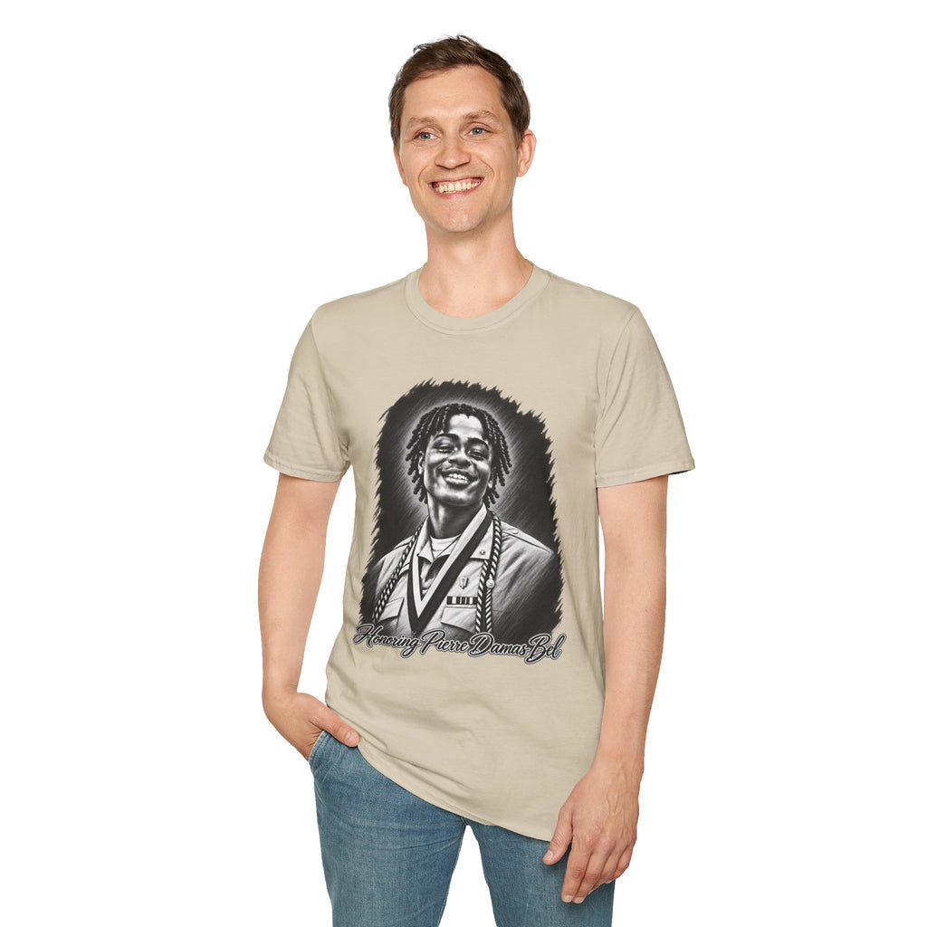 Smiling Portrait Front - In Memory of Pierre Damas Bel T-Shirt