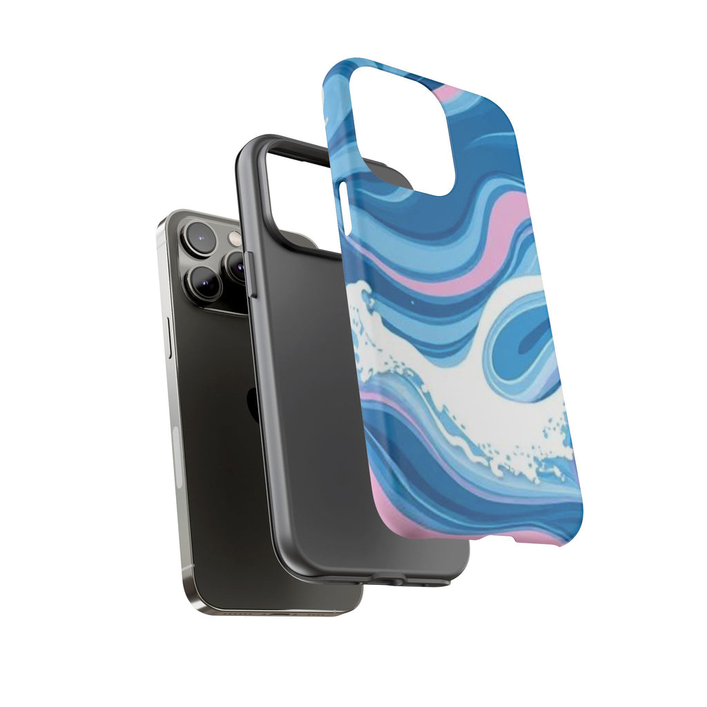 Blue & Pink Swirl Tough Case for iPhone