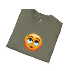 Unisex Softstyle T-Shirt with Eye Roll Emoji | Casual Graphic Tee for Everyday Humor