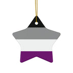 Asexual Pride-Themed Ceramic Ornament Set - 4 Unique Shapes for Celebrations and Decor