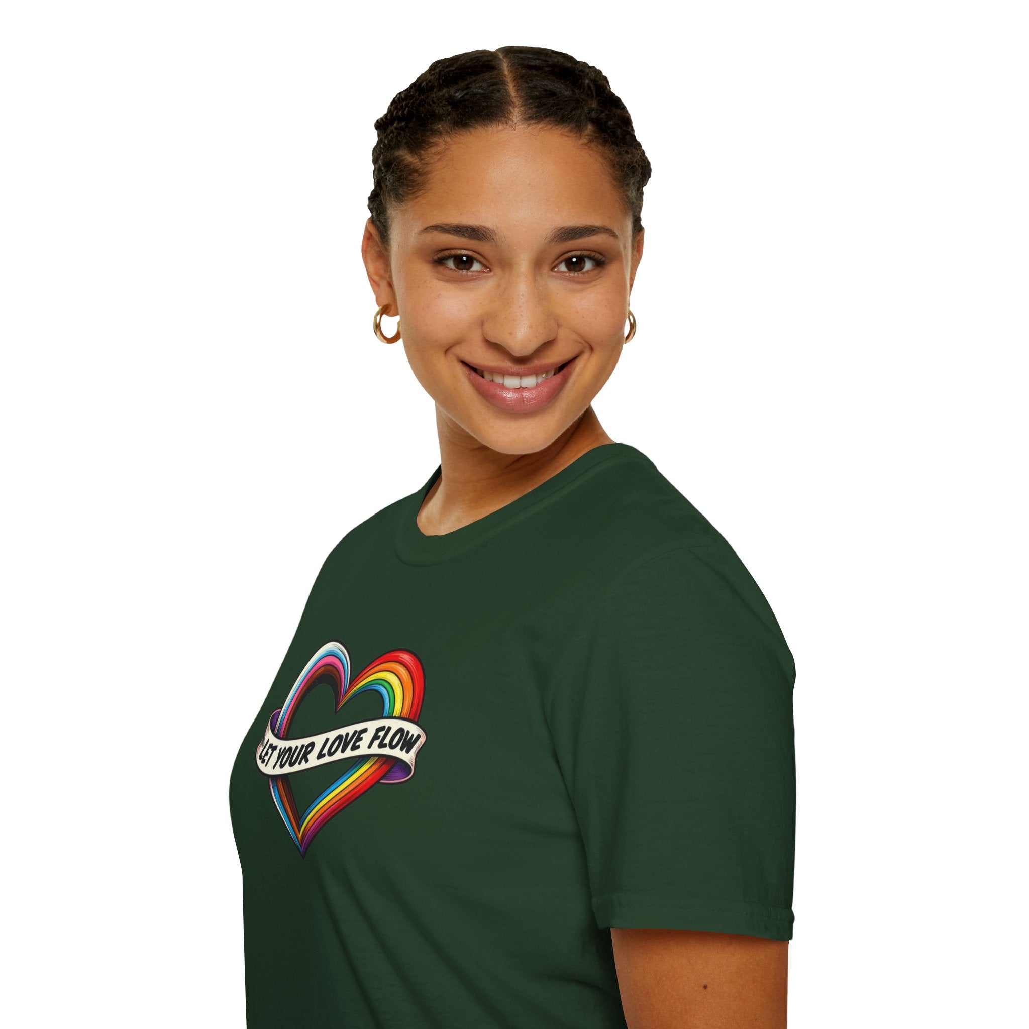 Let Your Love Flow Rainbow Heart T-Shirt