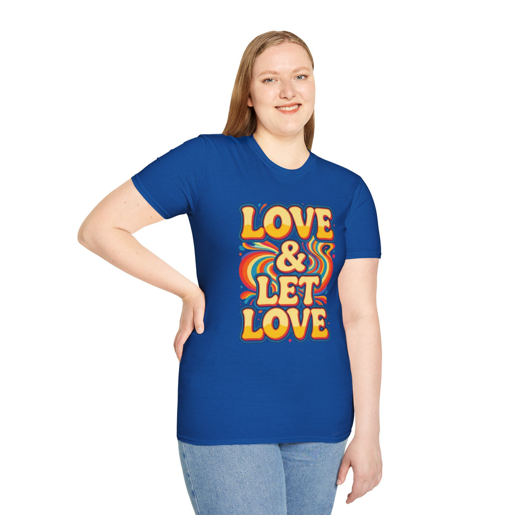 T-Shirt — "Love & Let Love" Retro Rainbow Peace Tee