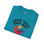 Unisex Softstyle T-Shirt - 'Grow Your Own Way' Floral Design for Queer Pride