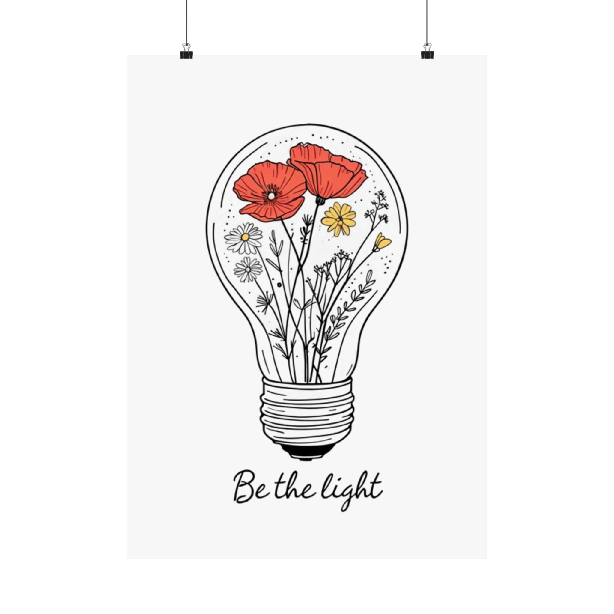 Inspirational Matte Vertical Poster - 'Be the Light'