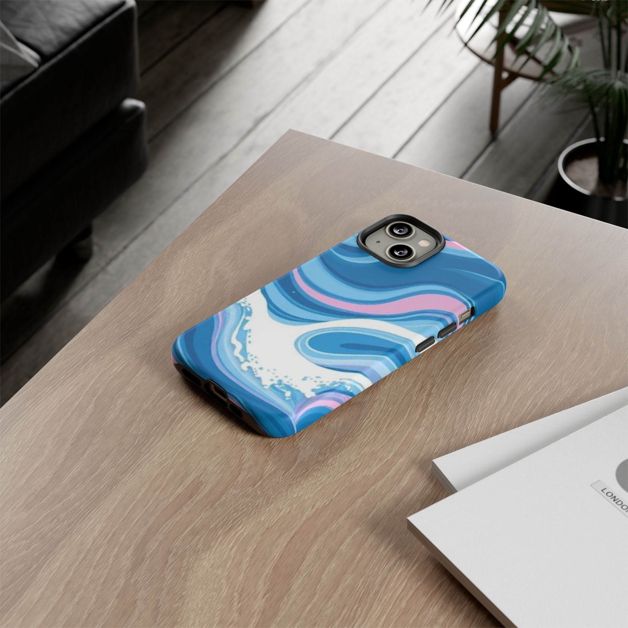 Blue & Pink Swirl Tough Case for iPhone