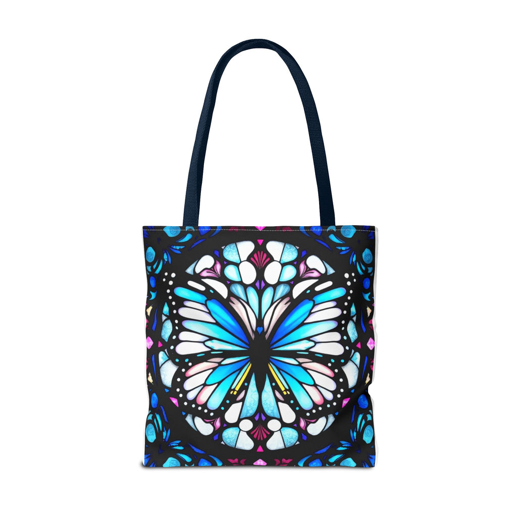Colorful Butterfly Stained Glass Design Tote Bag