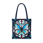 Colorful Butterfly Stained Glass Design Tote Bag