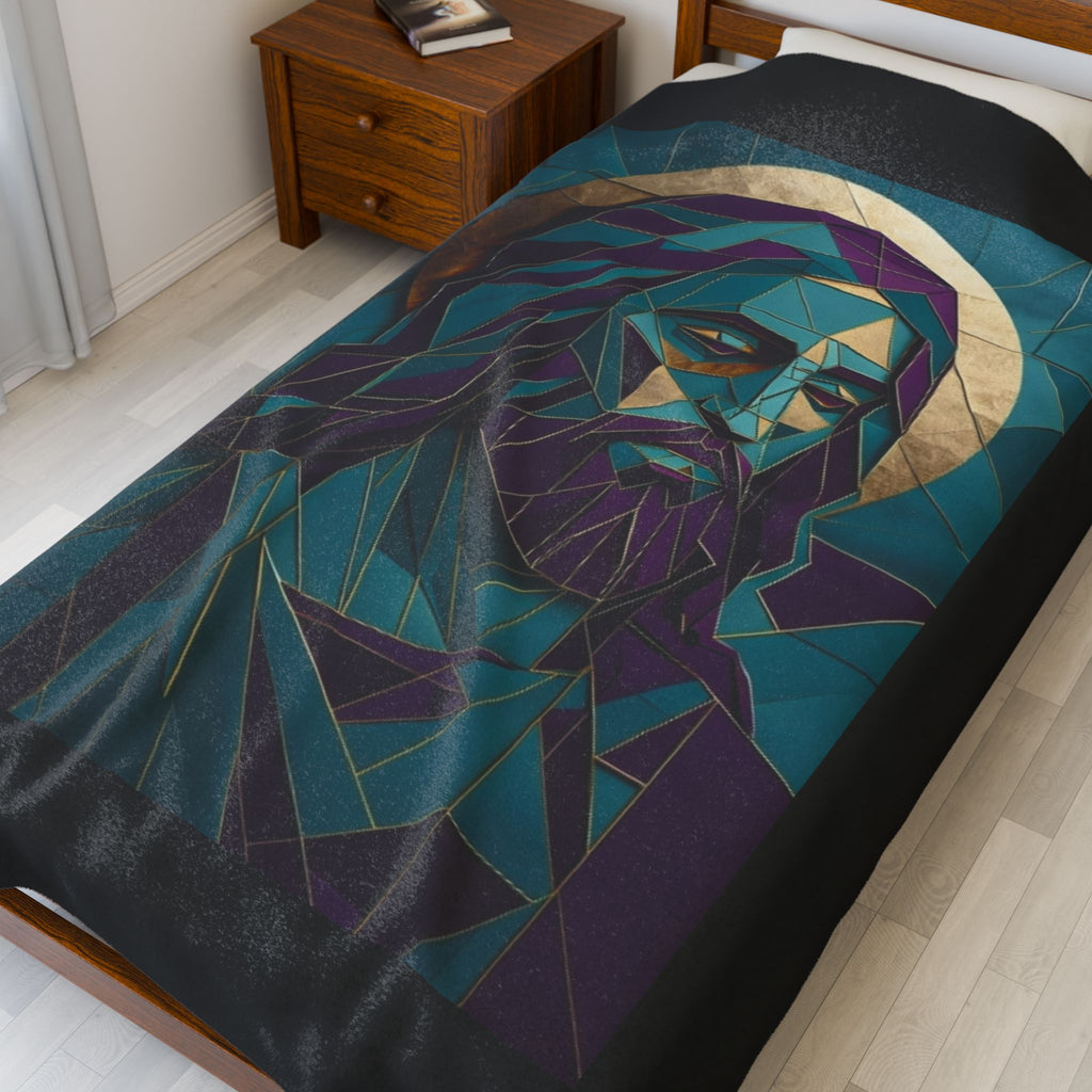 Portrait of Jesus Velveteen Plush Blanket – For Comfort and Warmth