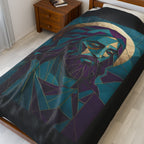 Portrait of Jesus Velveteen Plush Blanket – For Comfort and Warmth