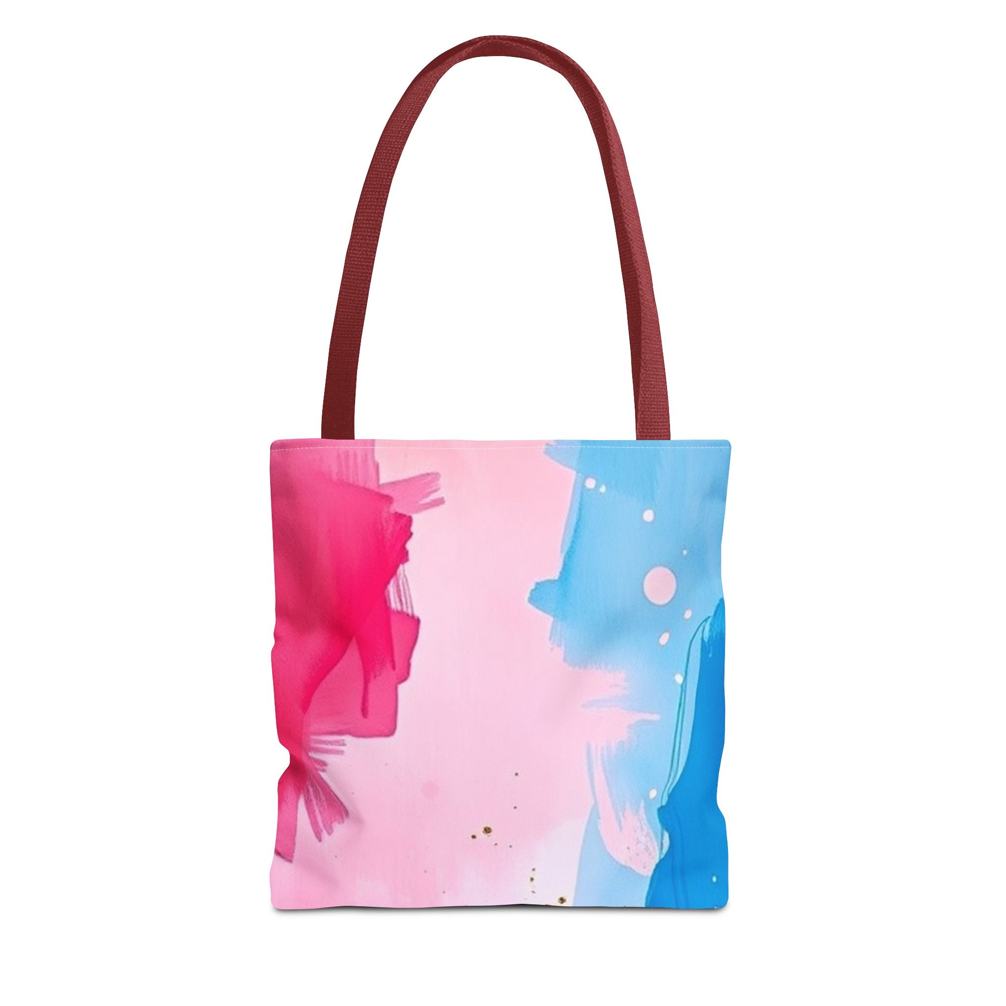 Pink, White and Blue Watercolor on Canvas Design - Tote Bag