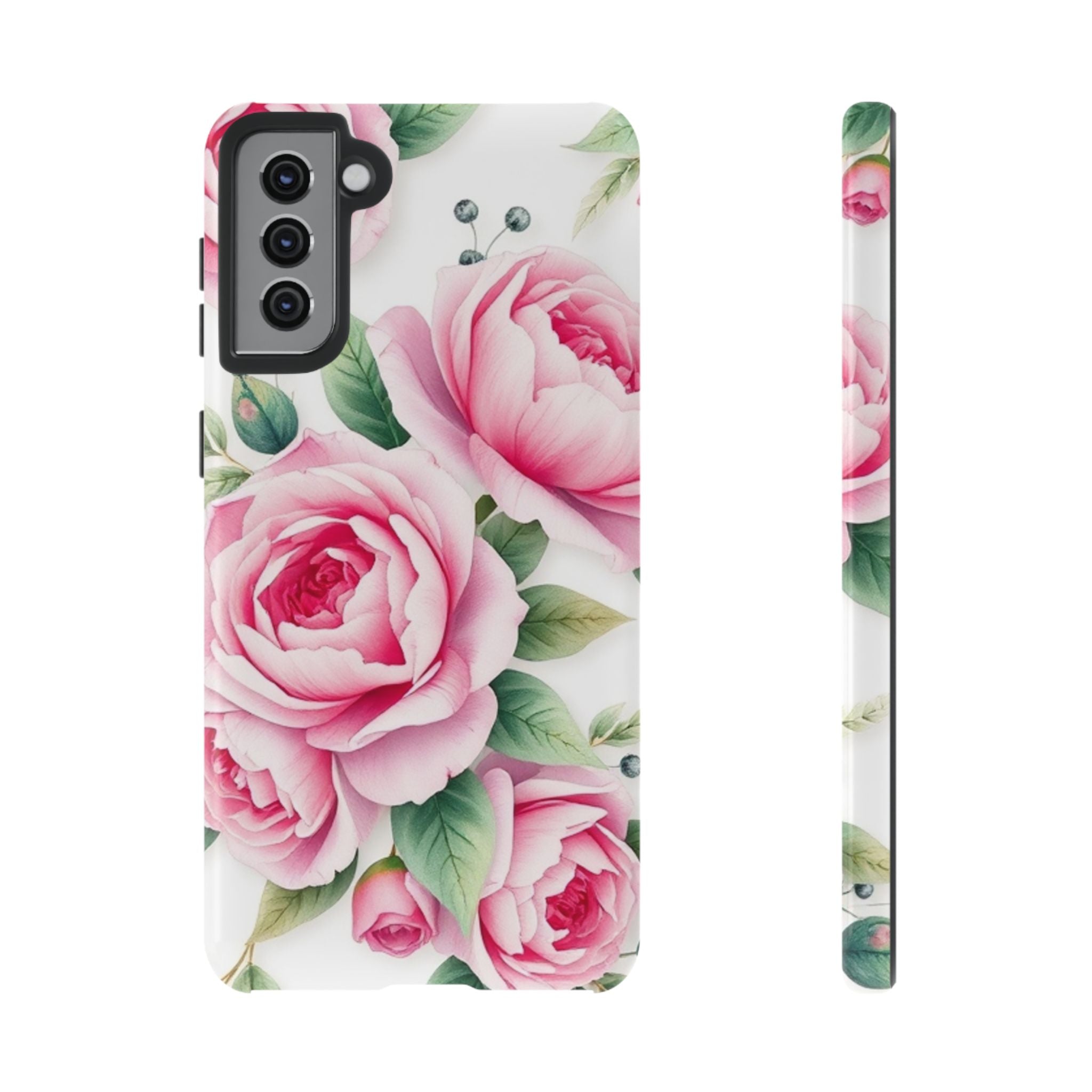 Android OR iPhone Compatible Cases - Pink Flower Design - Unique Tough Cases