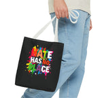 Hate Has No Place Paint Splatter Tote Bag