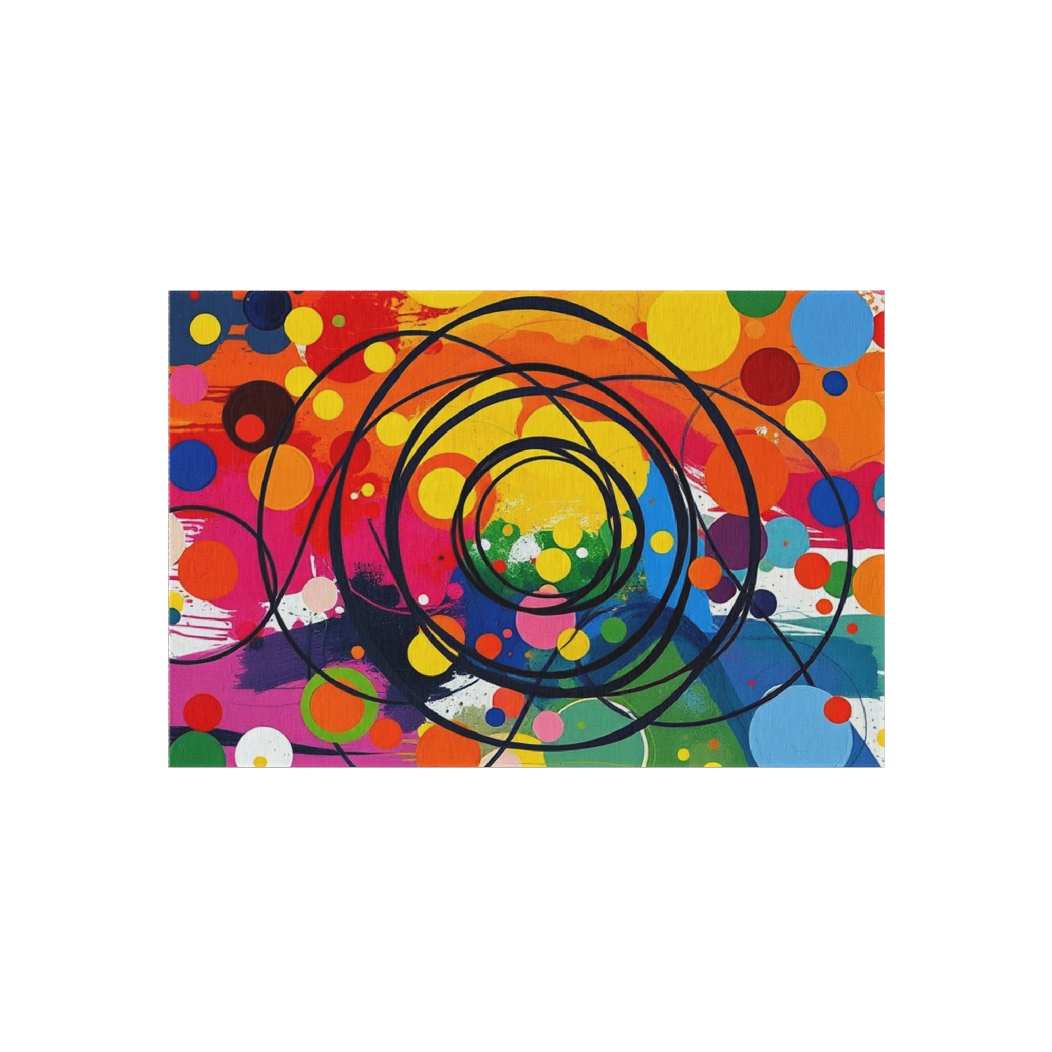 Abstract Circles and Swirls Outdoor Rug