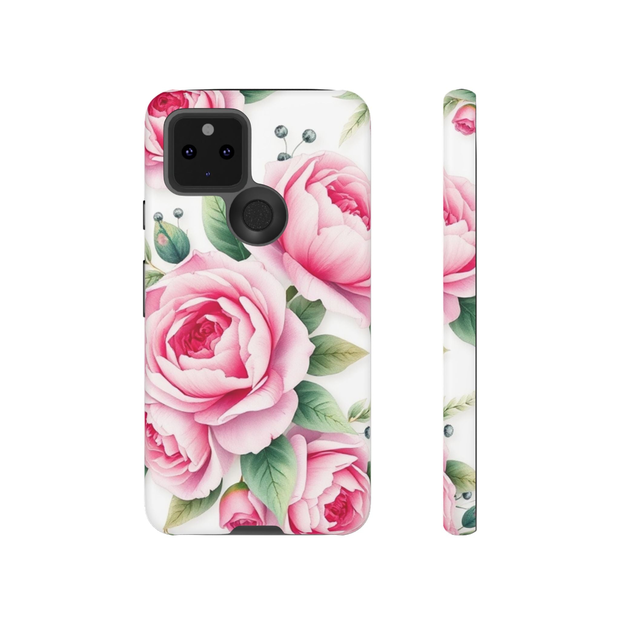 Android OR iPhone Compatible Cases - Pink Flower Design - Unique Tough Cases