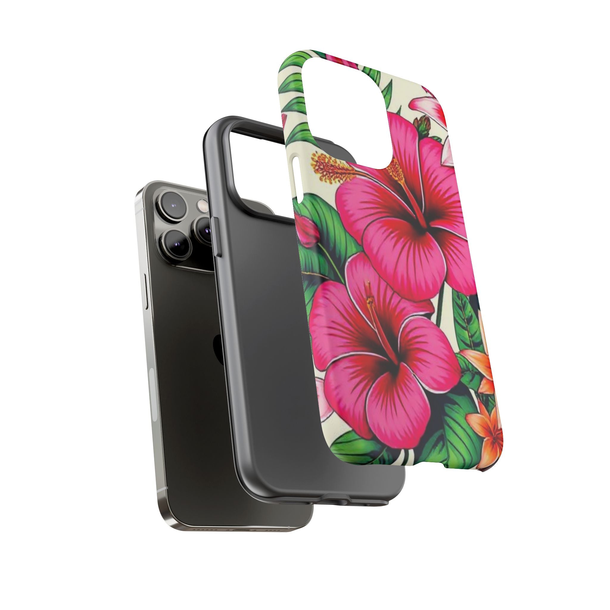 Tropical Hibiscus Phone Case for iPhone — Floral Tough Protective Cover
