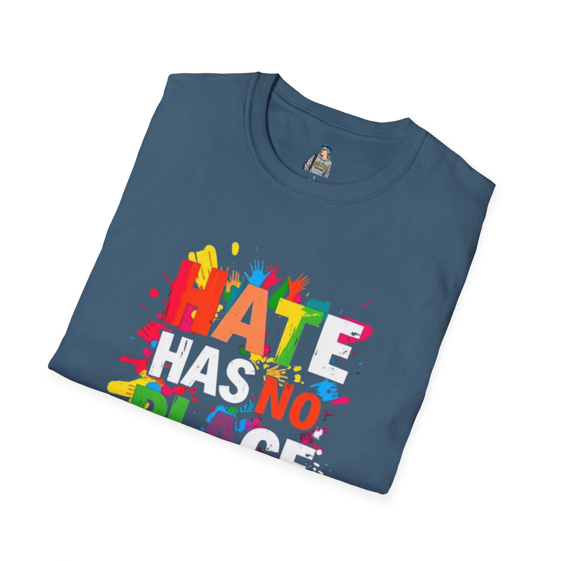 Unisex Softstyle T-Shirt - Hate Has No Place Colorful Graphic Tee