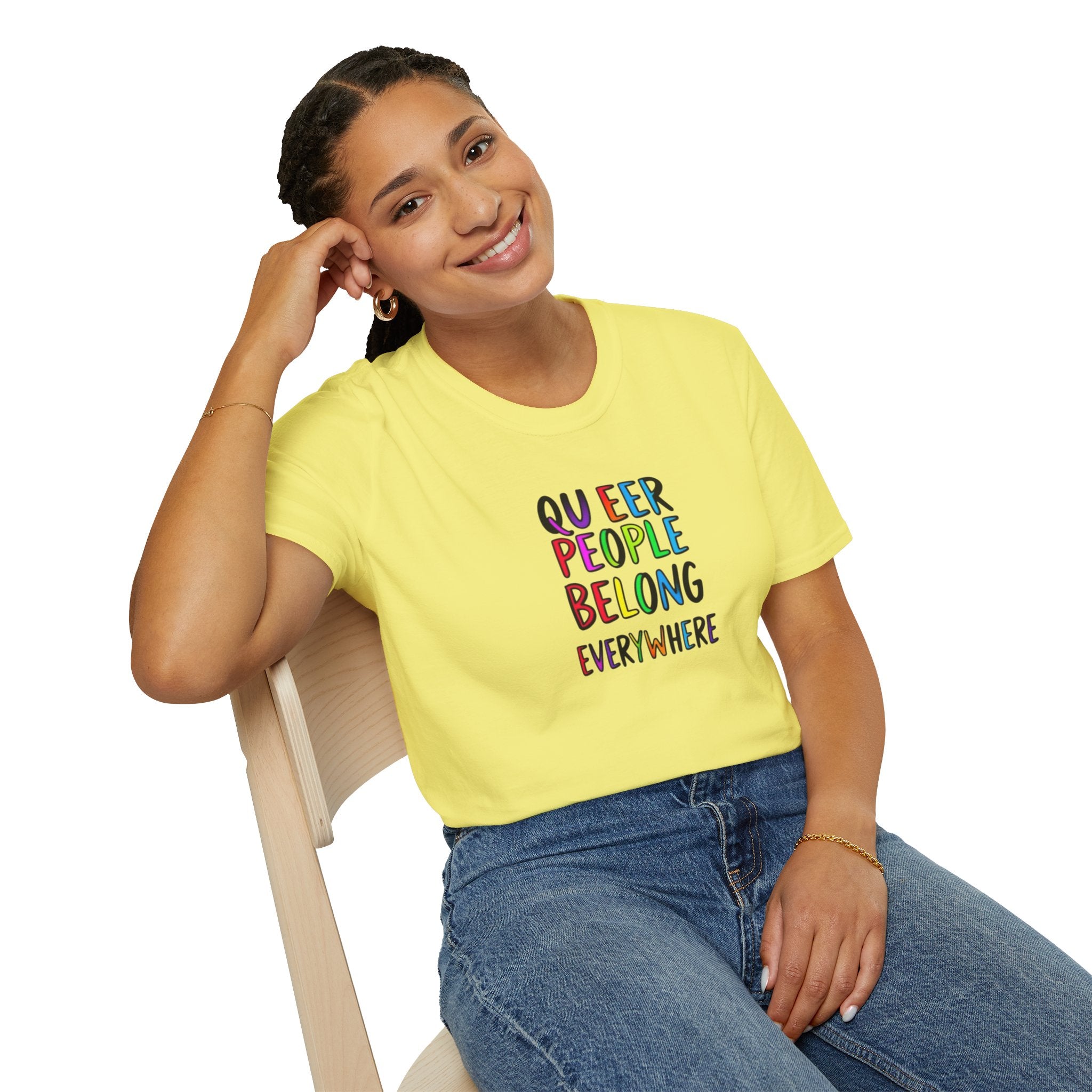 Queer People Belong Everywhere t-shirt