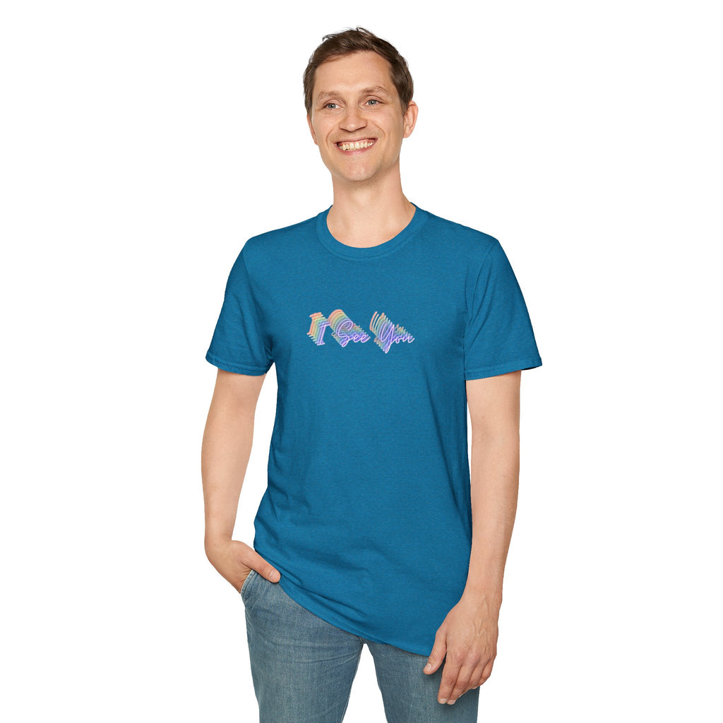 I See You Unisex Softstyle T-Shirt - Colorful Wave Design for LGBTQ+ Visibility