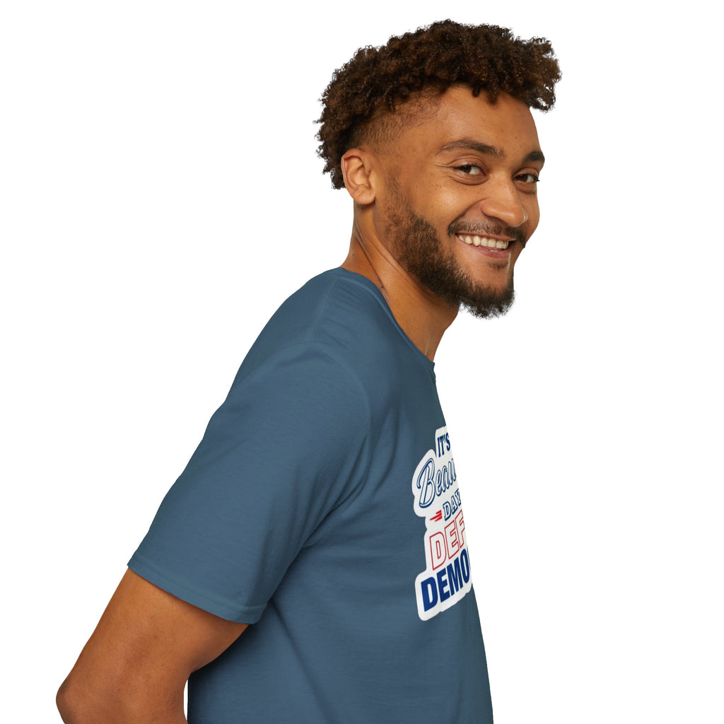 Defend Democracy Unisex Softstyle T-Shirt - Perfect for Activism and Everyday Wear