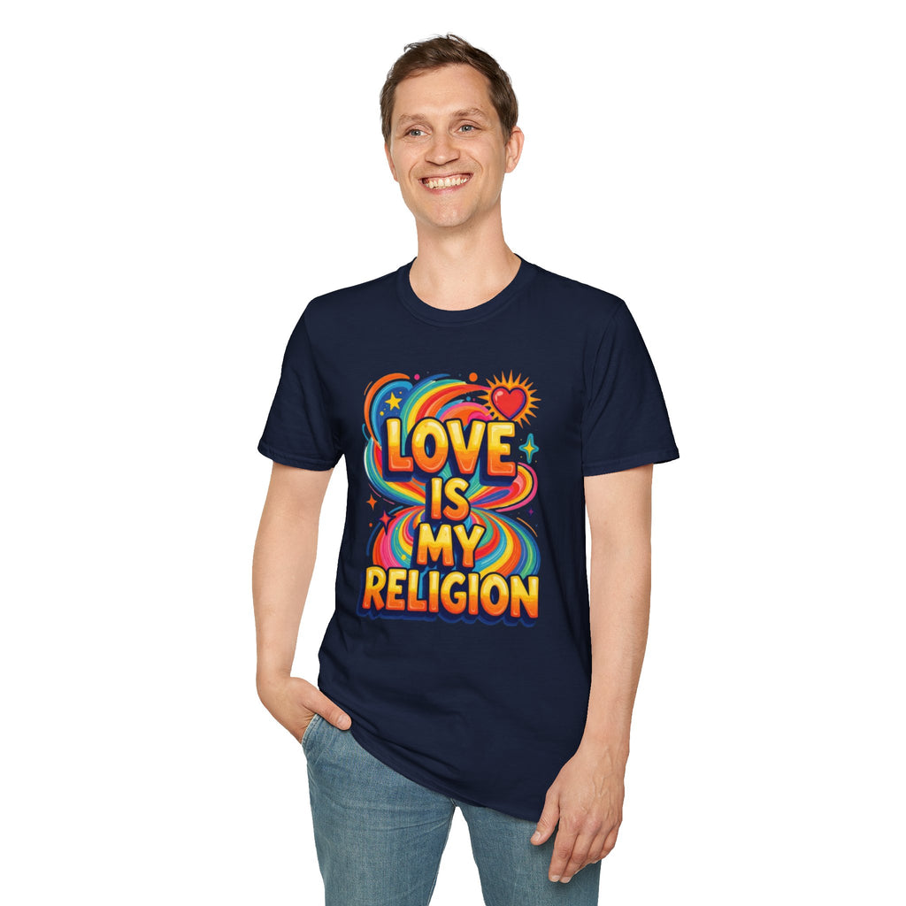 Love Is My Religion Retro Rainbow Graphic T-shirt