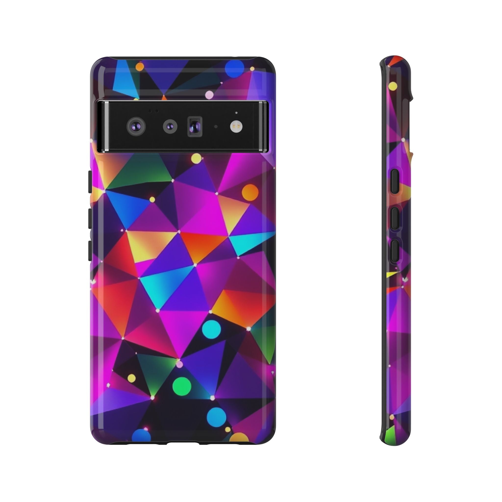 Android OR iPhone Compatible Cases - Colorful Angles Design - Unique Tough Cases
