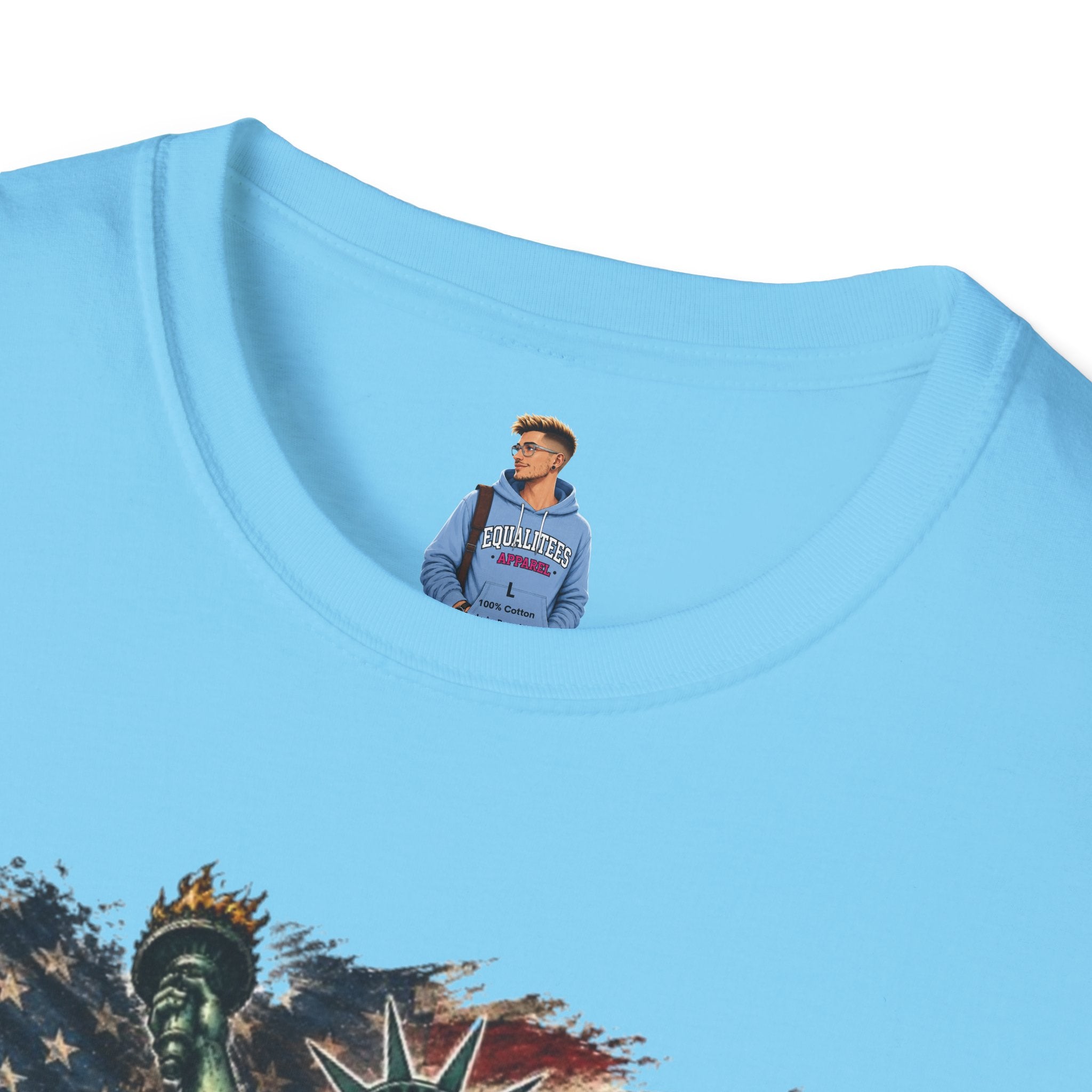 Statue of Liberty Stepping on MAGA American Flag T-Shirt — Patriotic USA Independence Day Tee