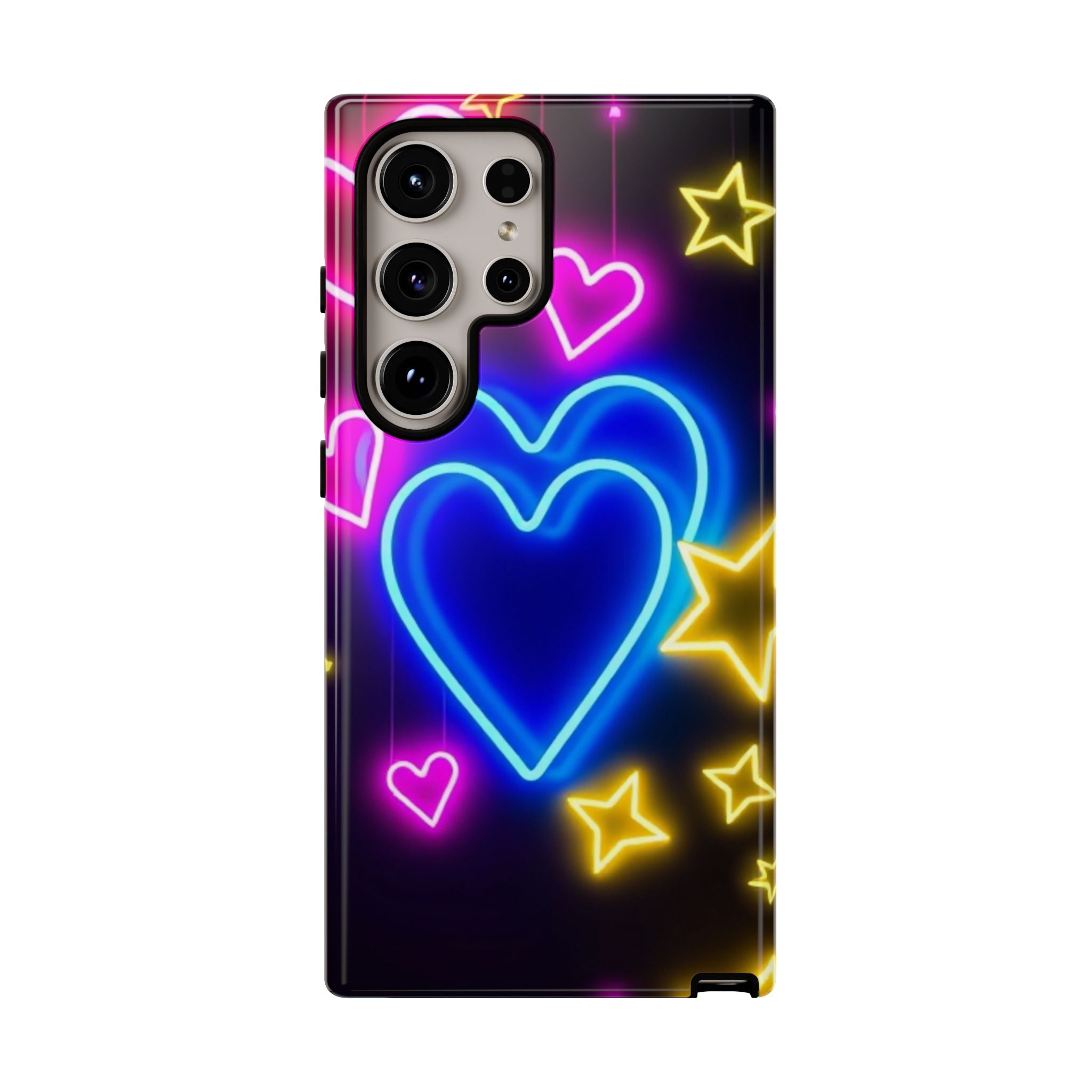 Android OR iPhone Compatible Cases - Neon Love Design - Unique Tough Cases